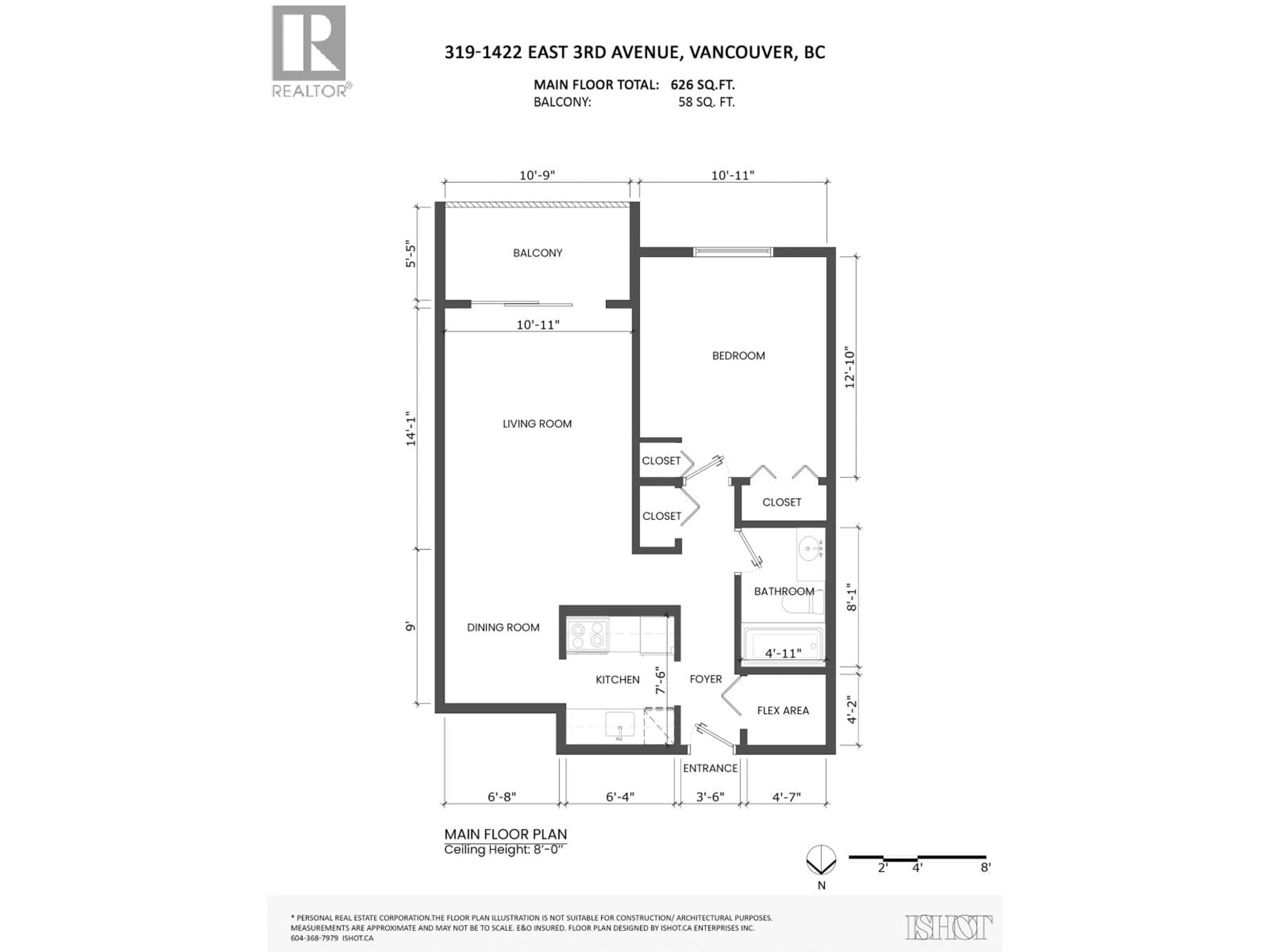 Floor plan for 319 - 1422 3RD AVENUE, Vancouver British Columbia V5N5R5