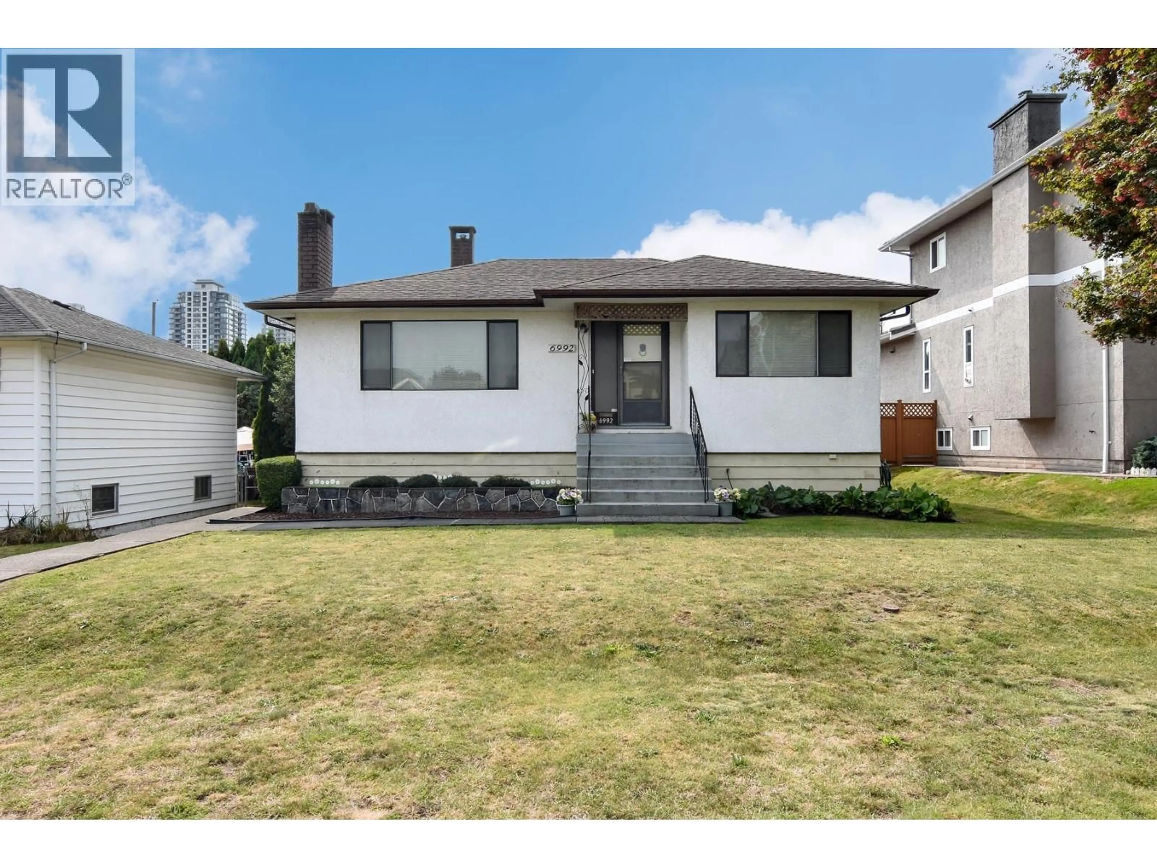 Home with vinyl exterior material, street for 6992 BURFORD STREET, Burnaby British Columbia V5E1S2