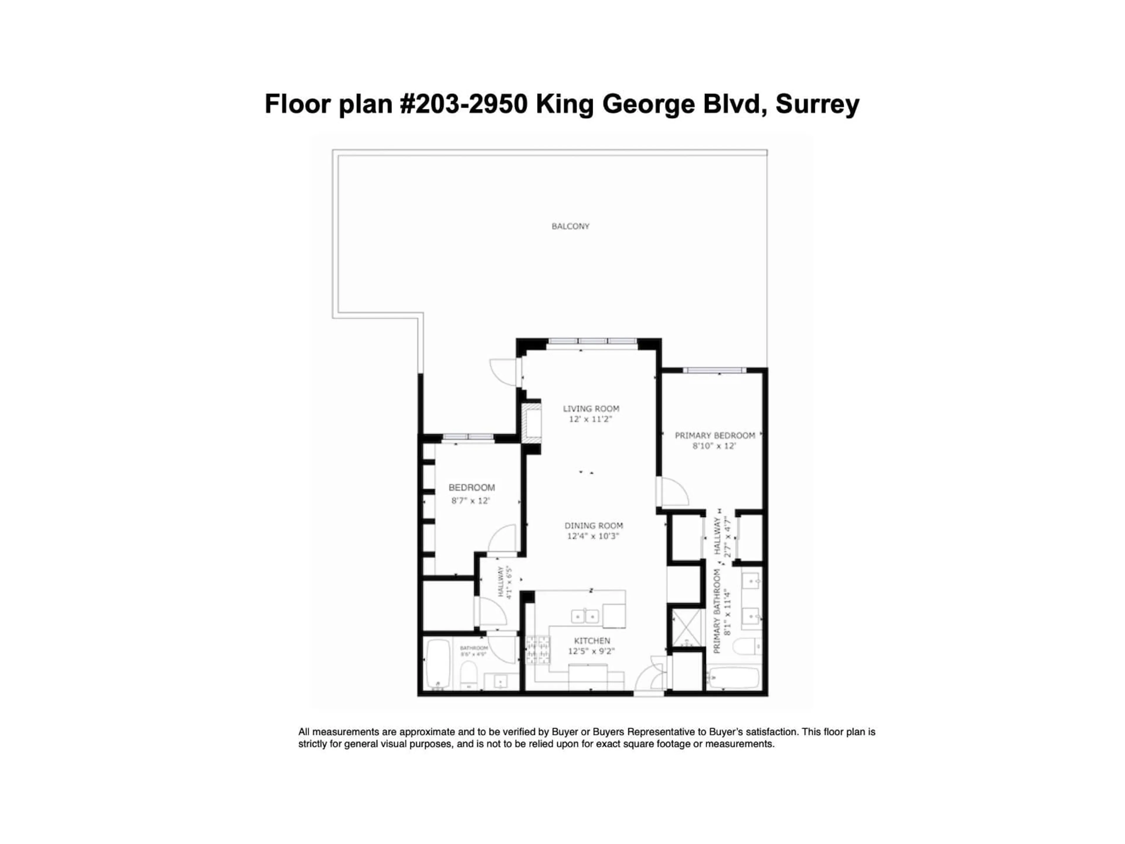 Floor plan for 203 - 2950 KING GEORGE, Surrey British Columbia V4P0E5