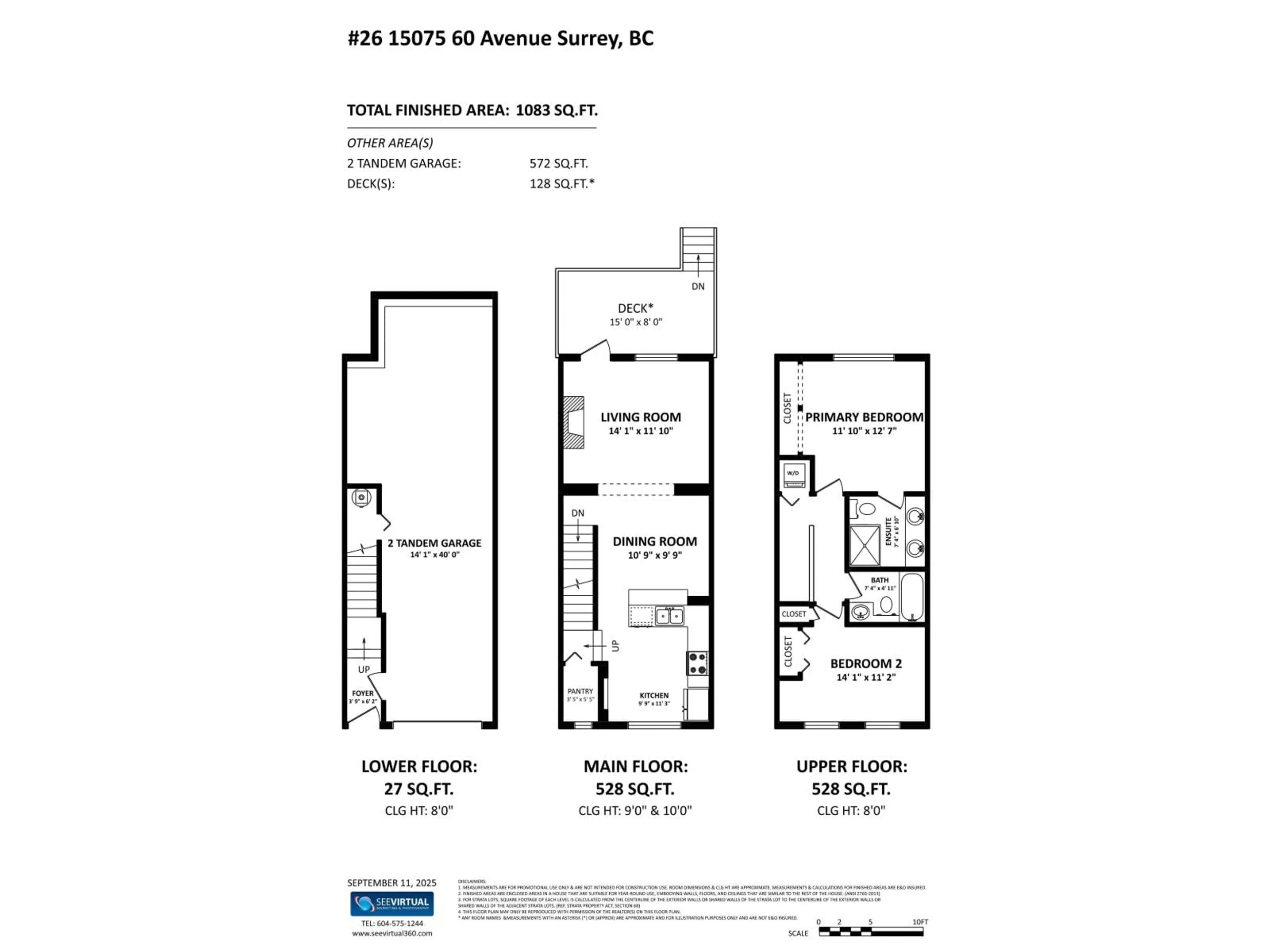 Floor plan for 26 - 15075 60, Surrey British Columbia V3S1S1