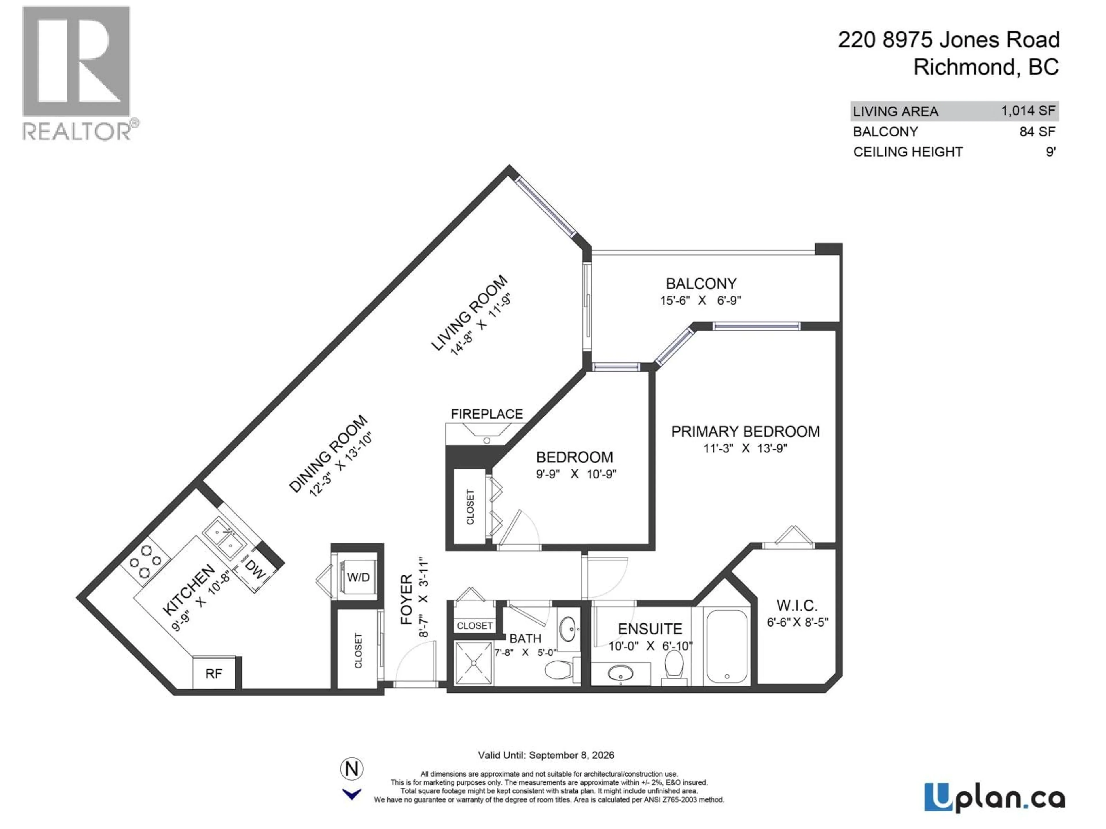 Floor plan for 220 - 8975 JONES ROAD, Richmond British Columbia V6Y3Y7