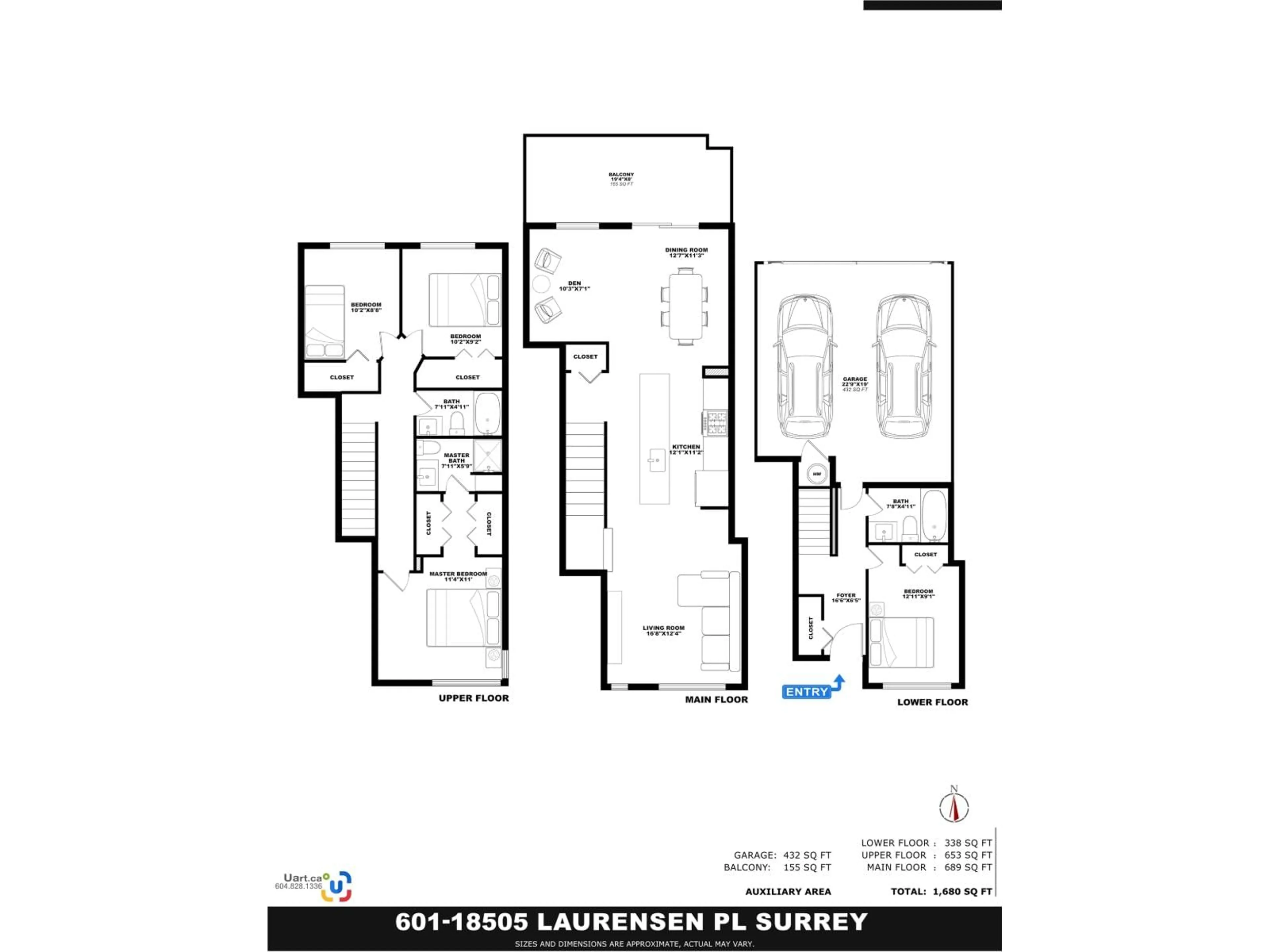 Floor plan for 601 - 18505 LAURENSEN, Surrey British Columbia V4N6R8