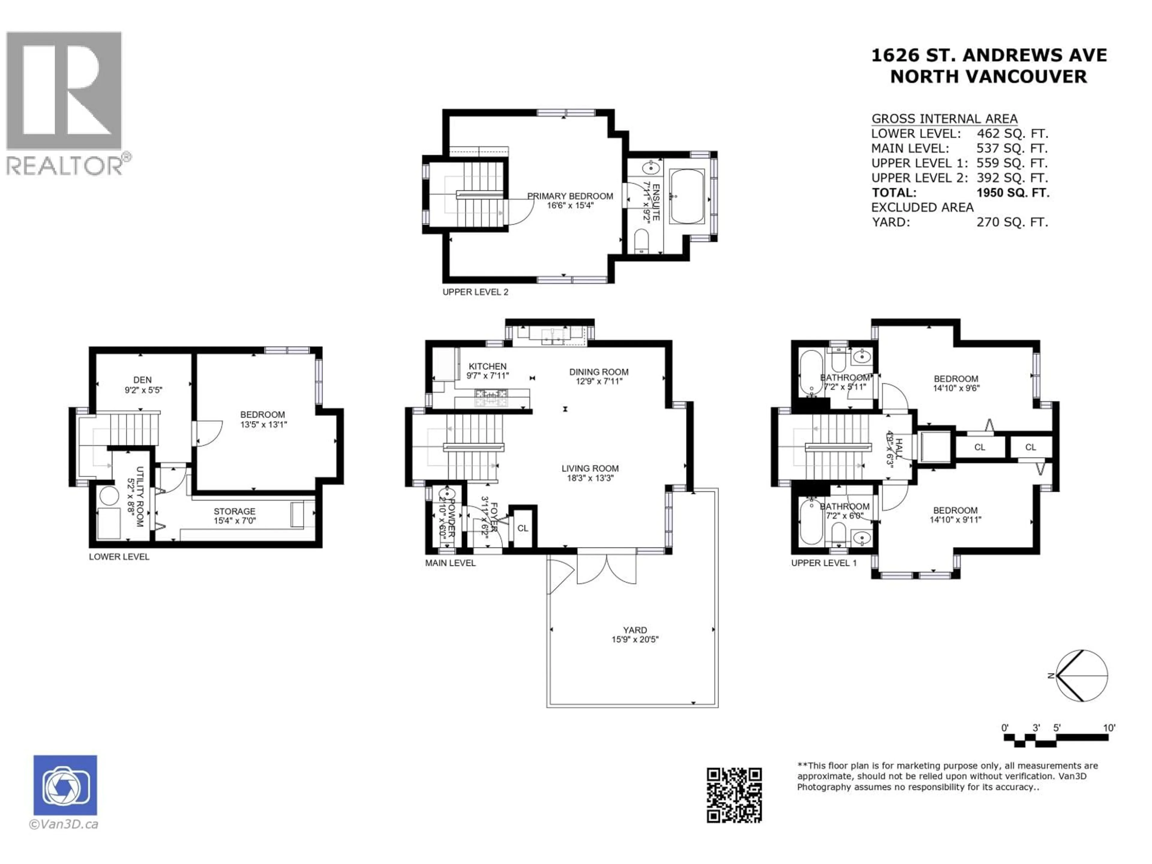 Floor plan for 1626 ST. ANDREWS AVENUE, North Vancouver British Columbia V7L3L6