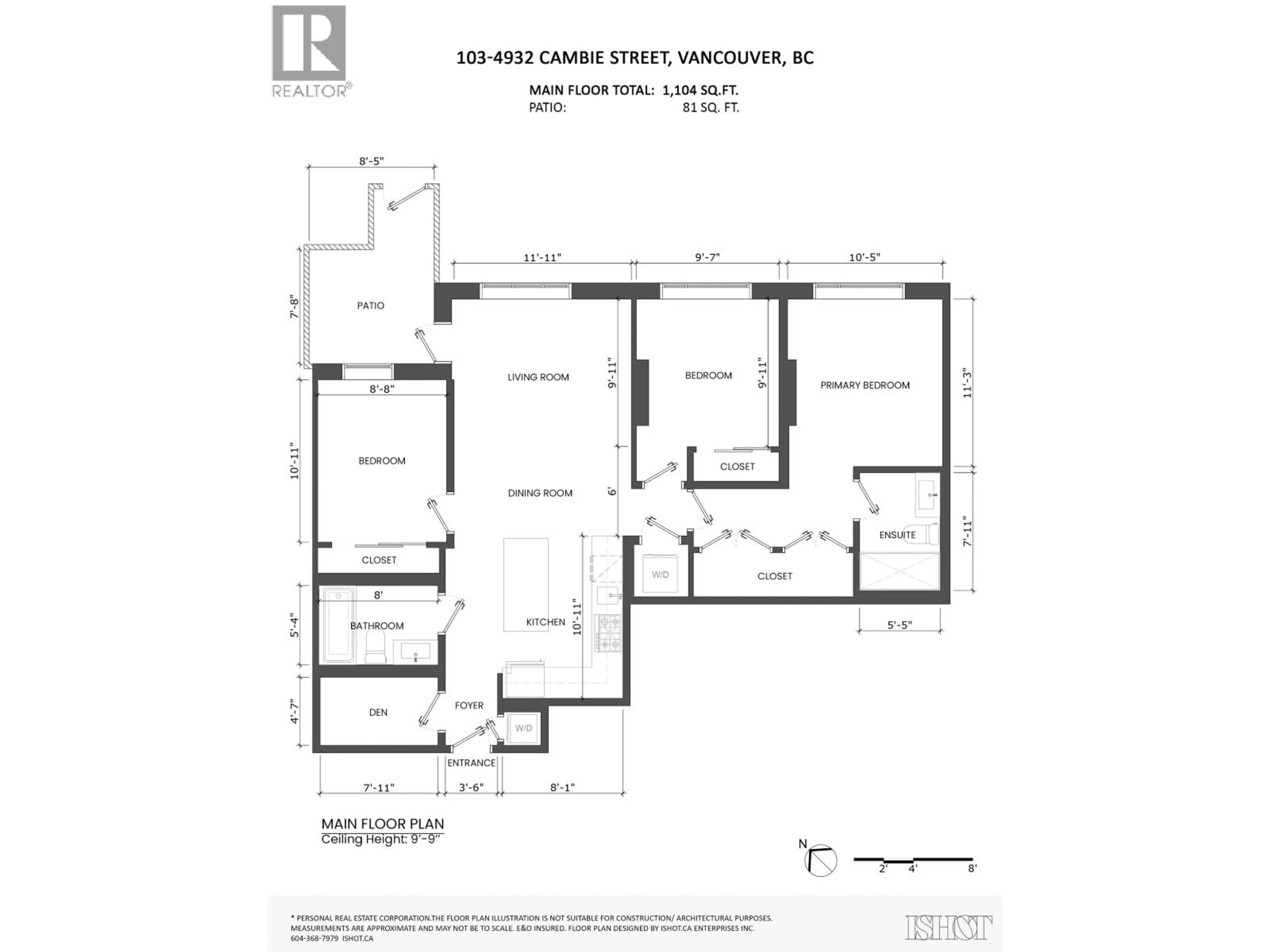 Floor plan for 103 - 4932 CAMBIE STREET, Vancouver British Columbia V5Z0K1