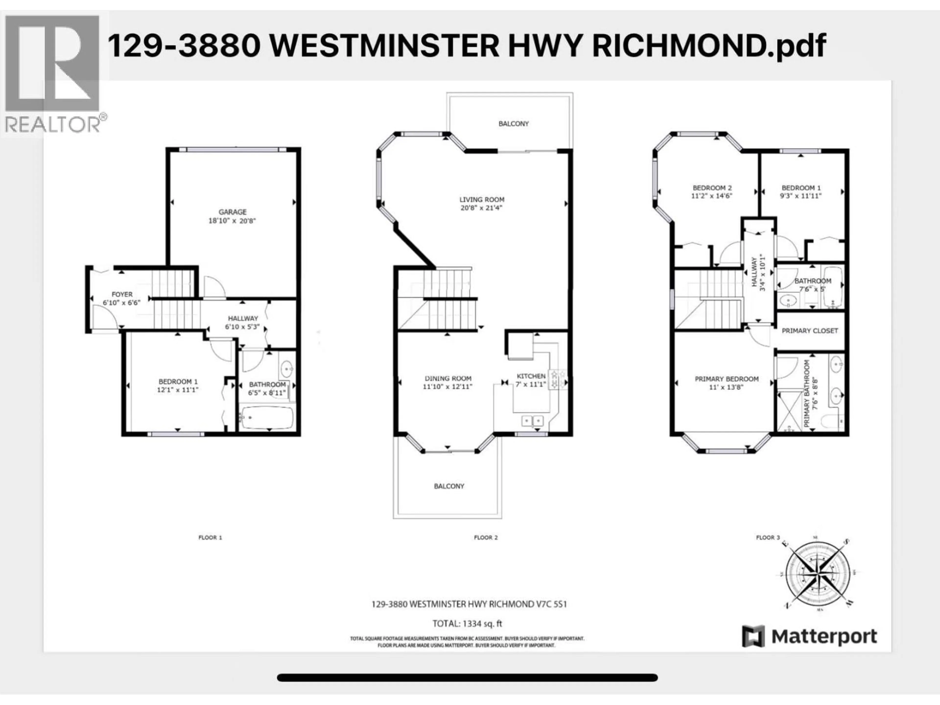 Floor plan for 129 - 3880 WESTMINSTER HIGHWAY, Richmond British Columbia V7C5S1