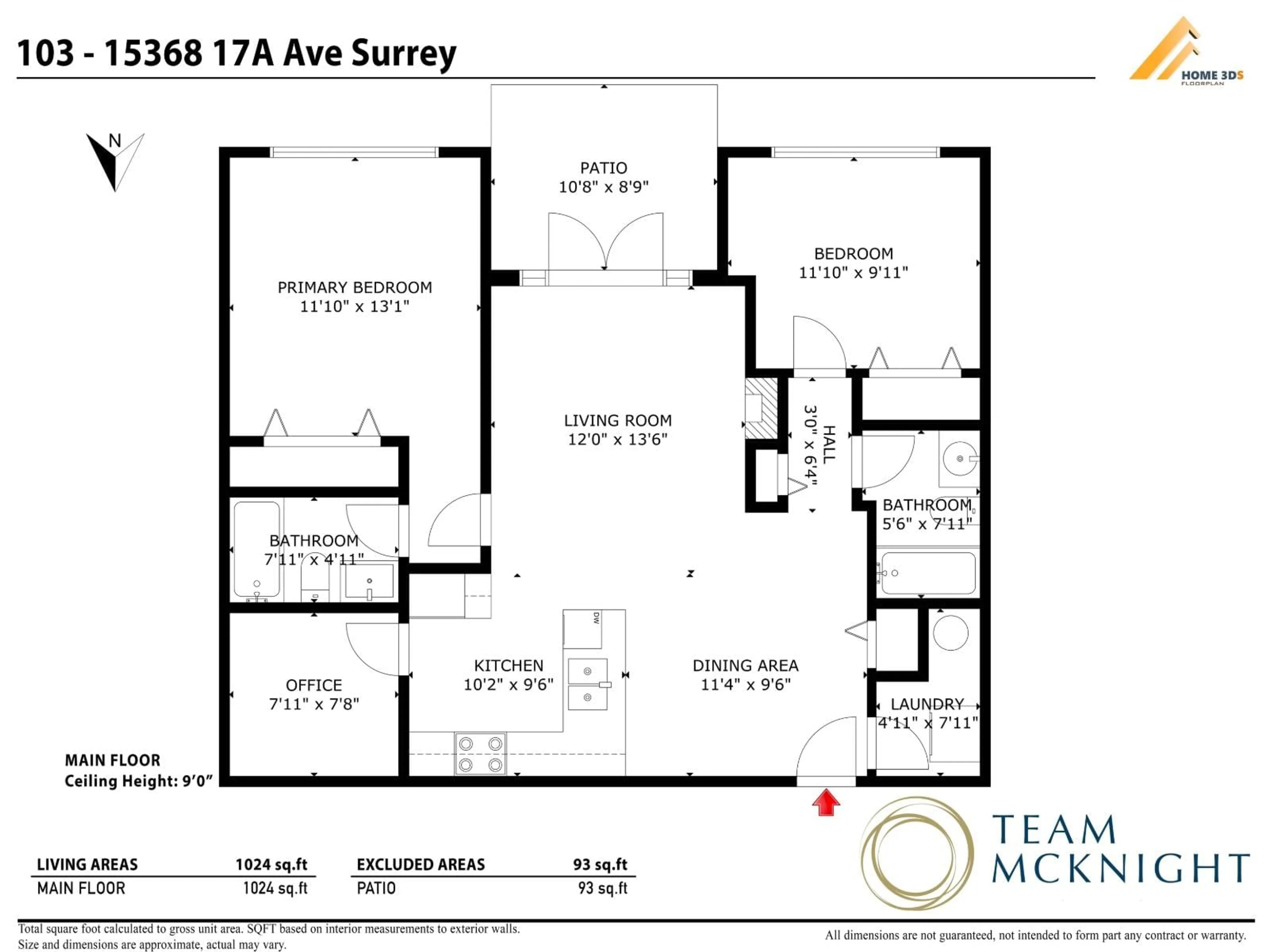 Floor plan for 103 - 15368 17A, Surrey British Columbia V4A1V3