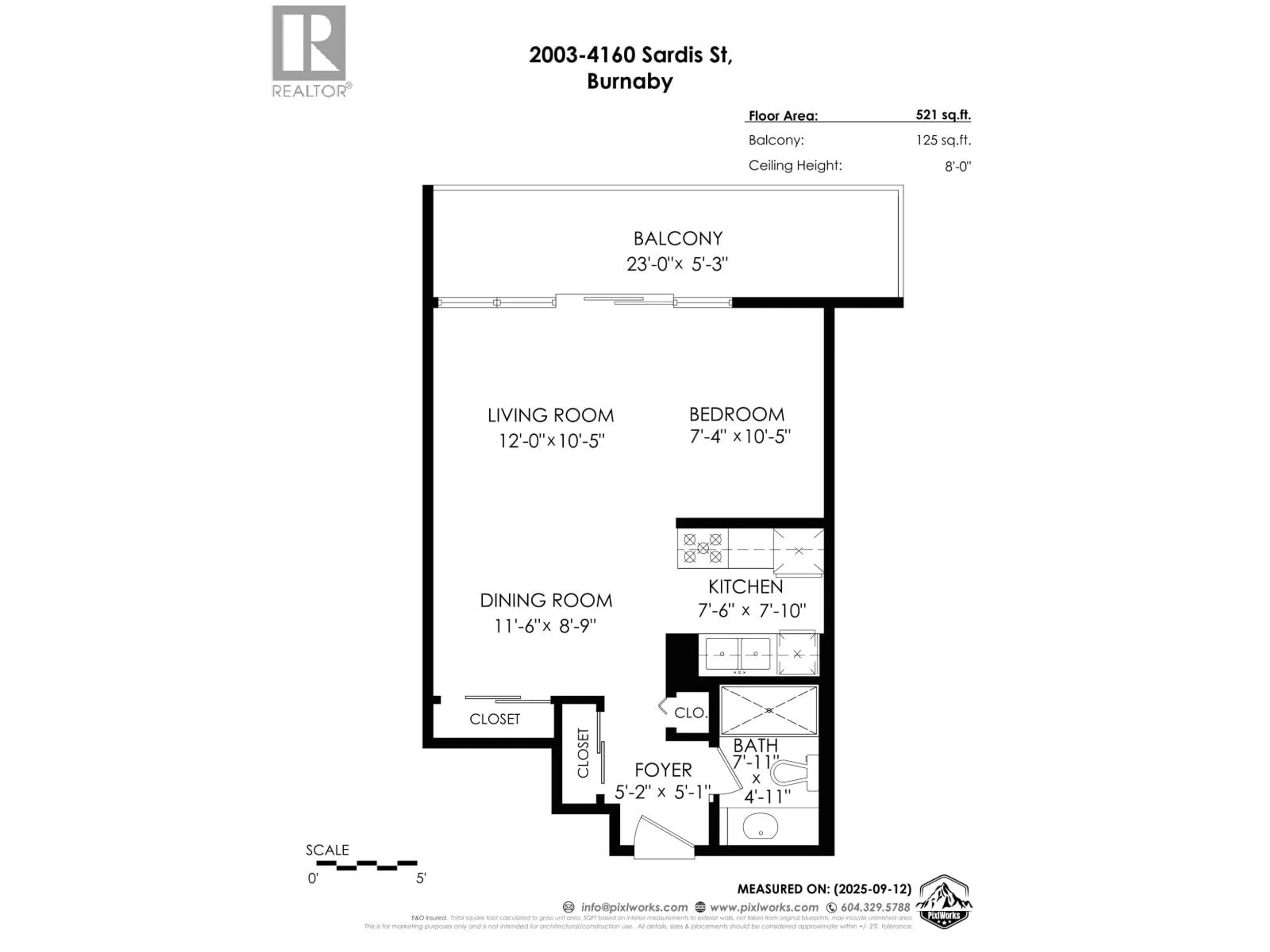 Floor plan for 2003 - 4160 SARDIS STREET, Burnaby British Columbia V5H1K2