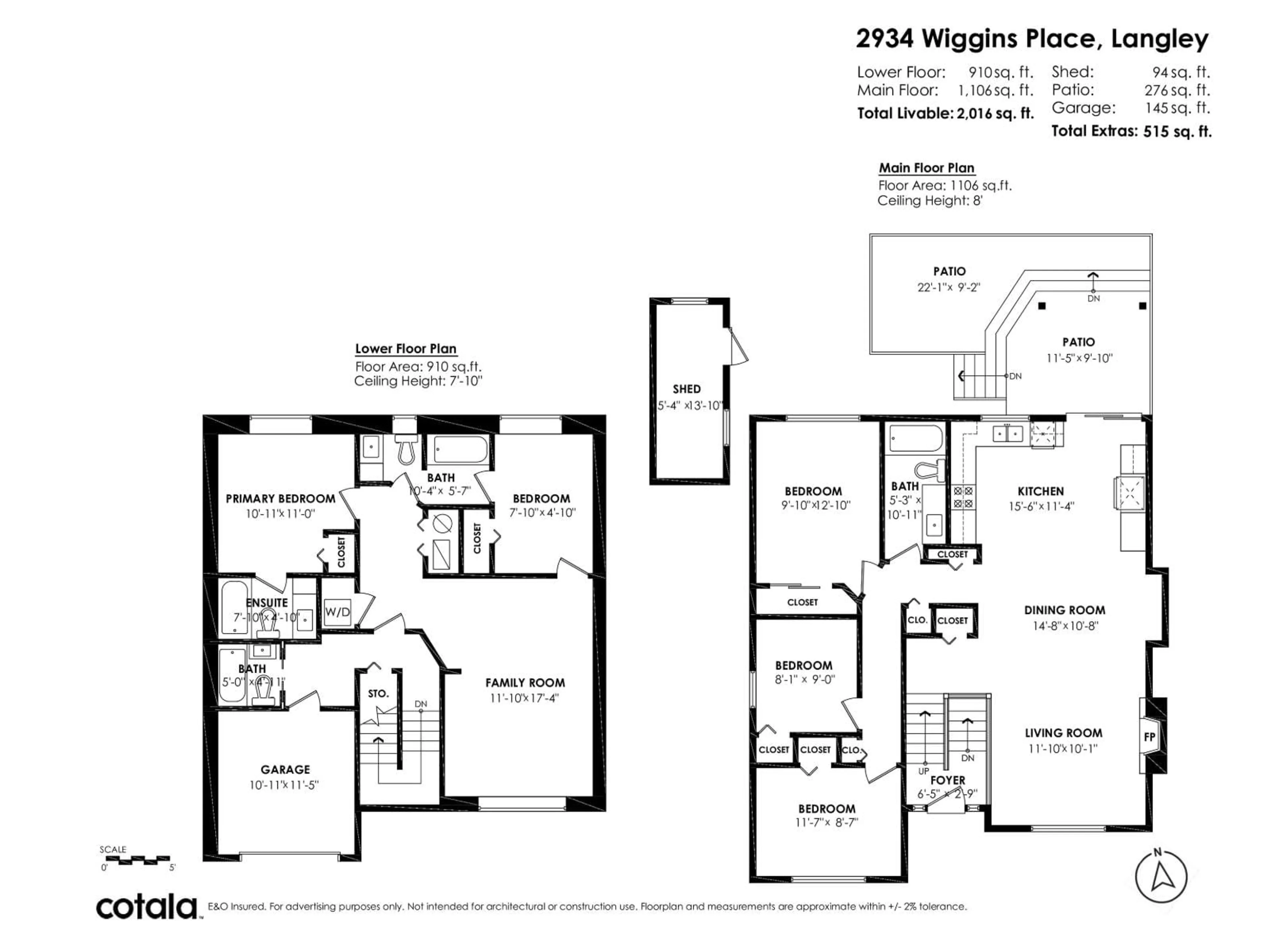 Floor plan for 2934 WIGGINS, Langley British Columbia V2Y1E9