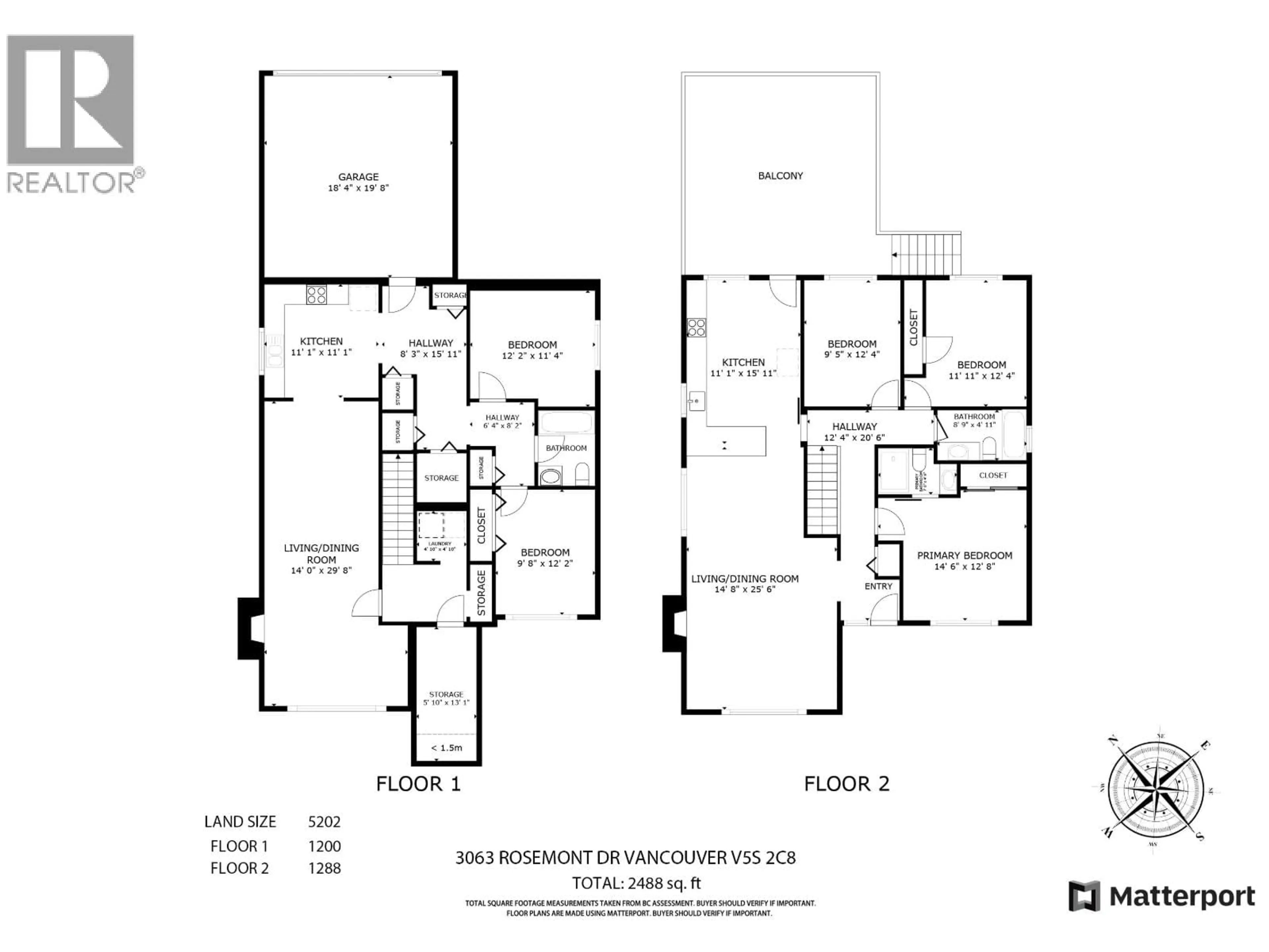 Floor plan for 3063 ROSEMONT DRIVE, Vancouver British Columbia V5S2C8