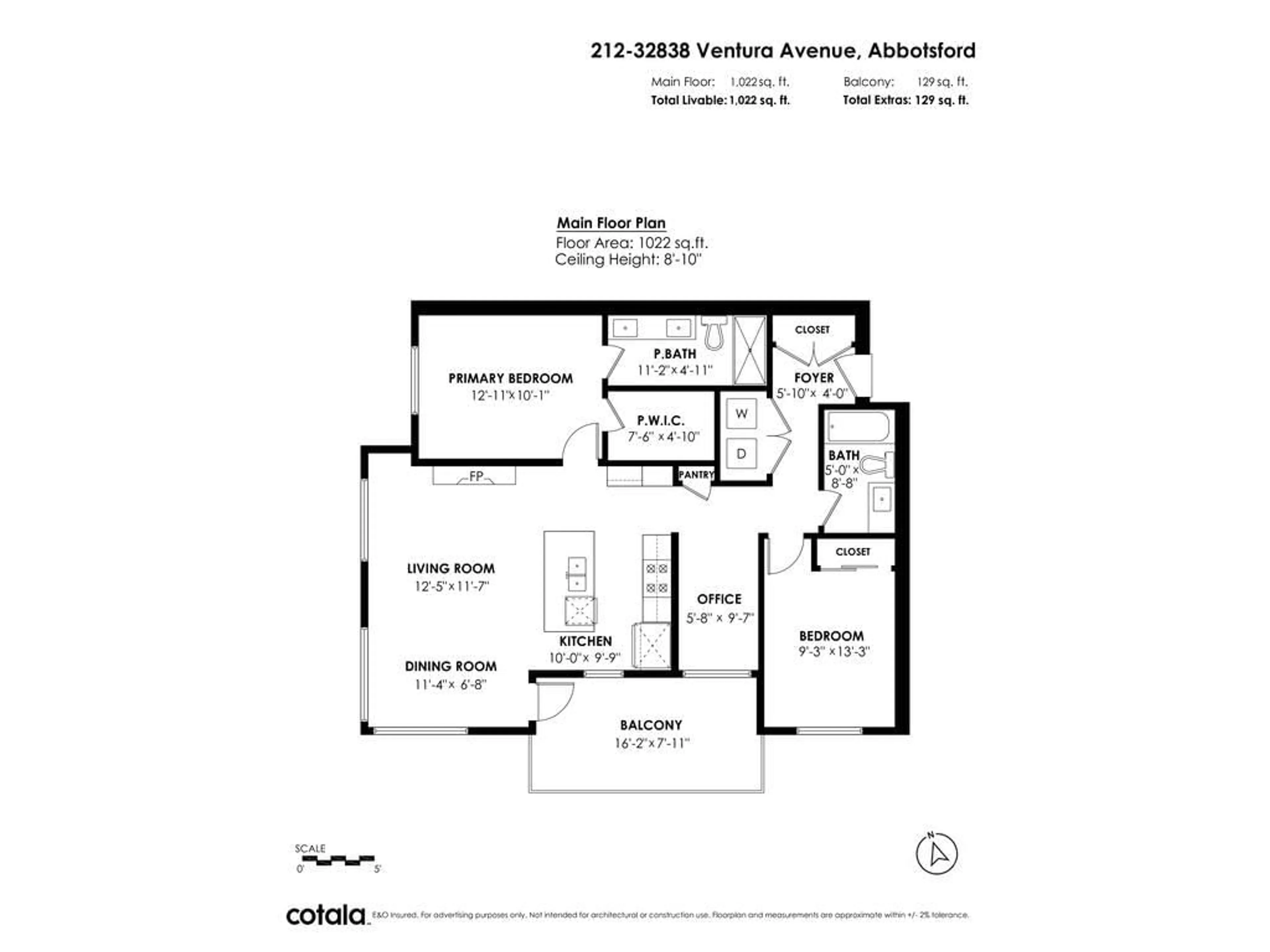 Floor plan for 212 - 32838 VENTURA, Abbotsford British Columbia V2S0M5