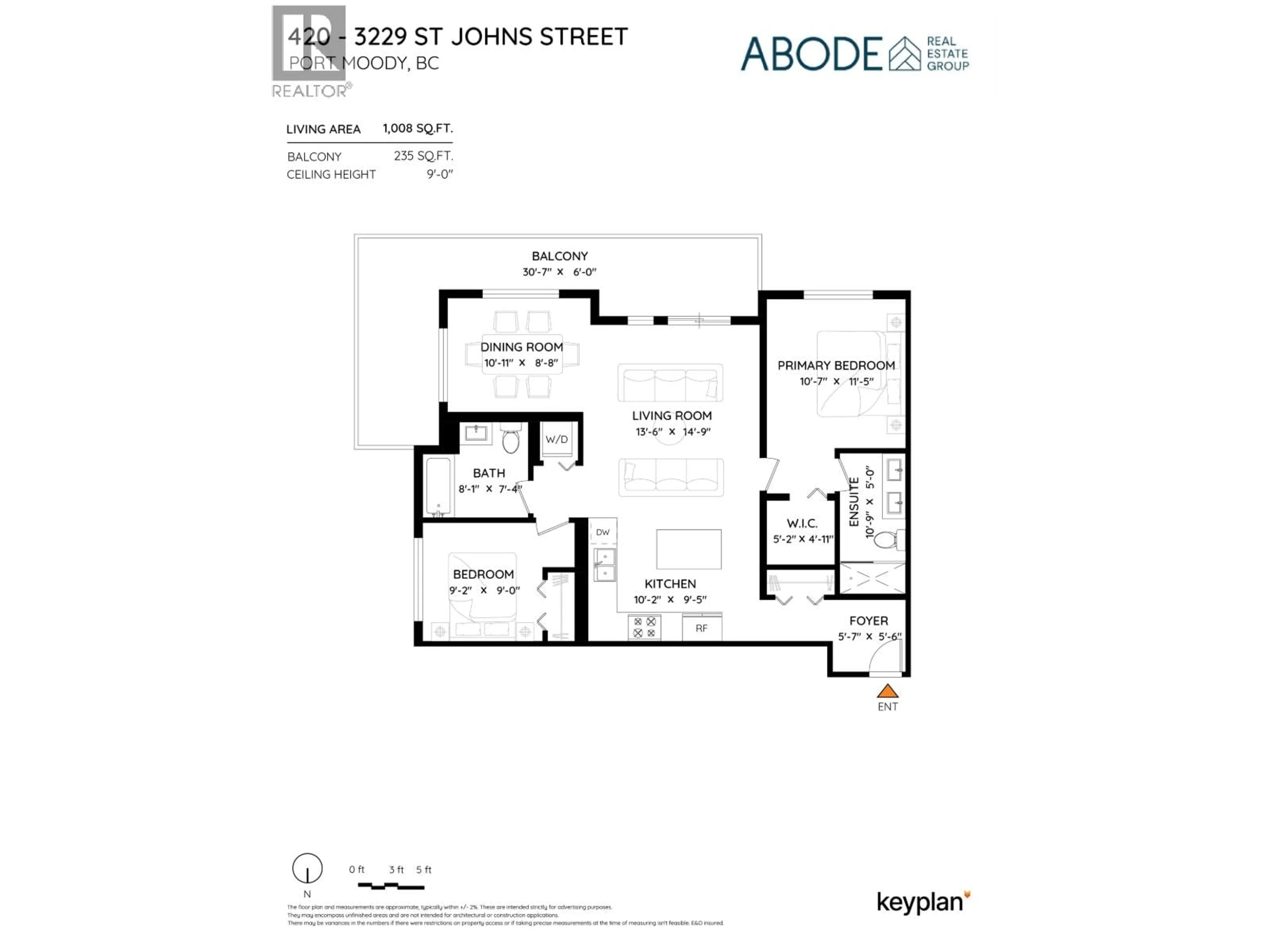 Floor plan for 420 - 3229 ST JOHNS STREET, Port Moody British Columbia V3H0M4
