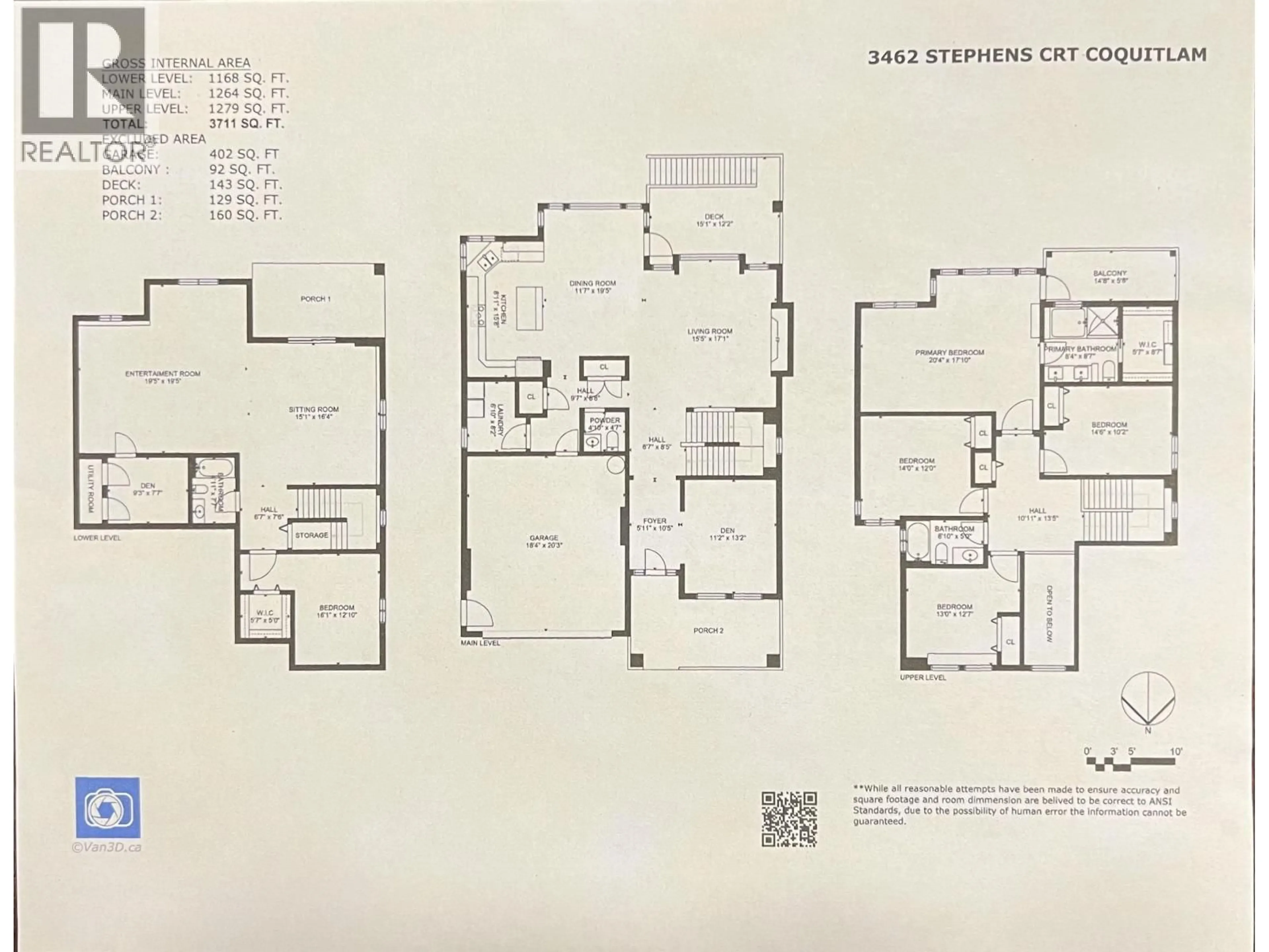 Floor plan for 3462 STEPHENS COURT, Coquitlam British Columbia V3E0H8