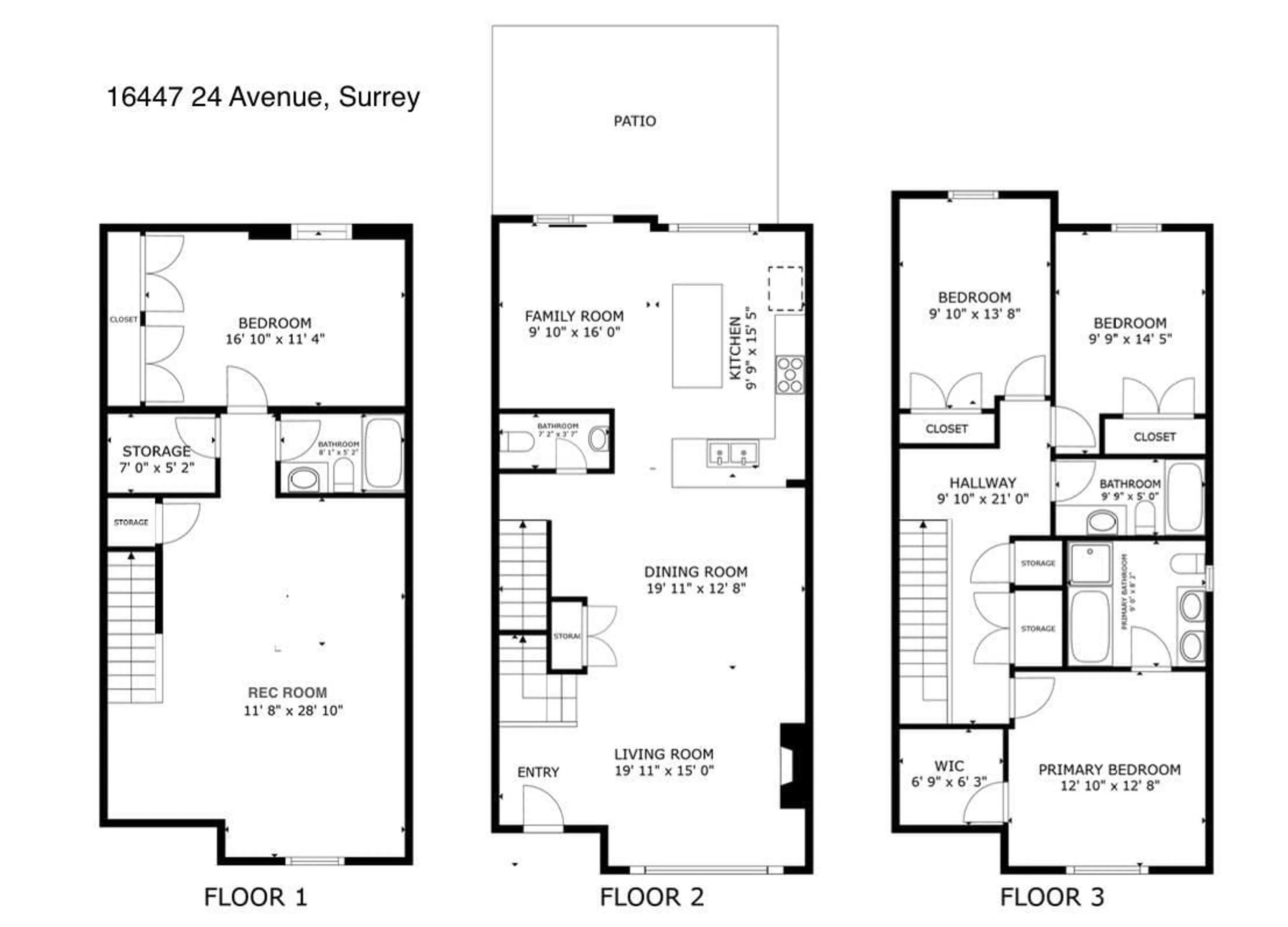 Floor plan for 16447 24, Surrey British Columbia V3Z0V8