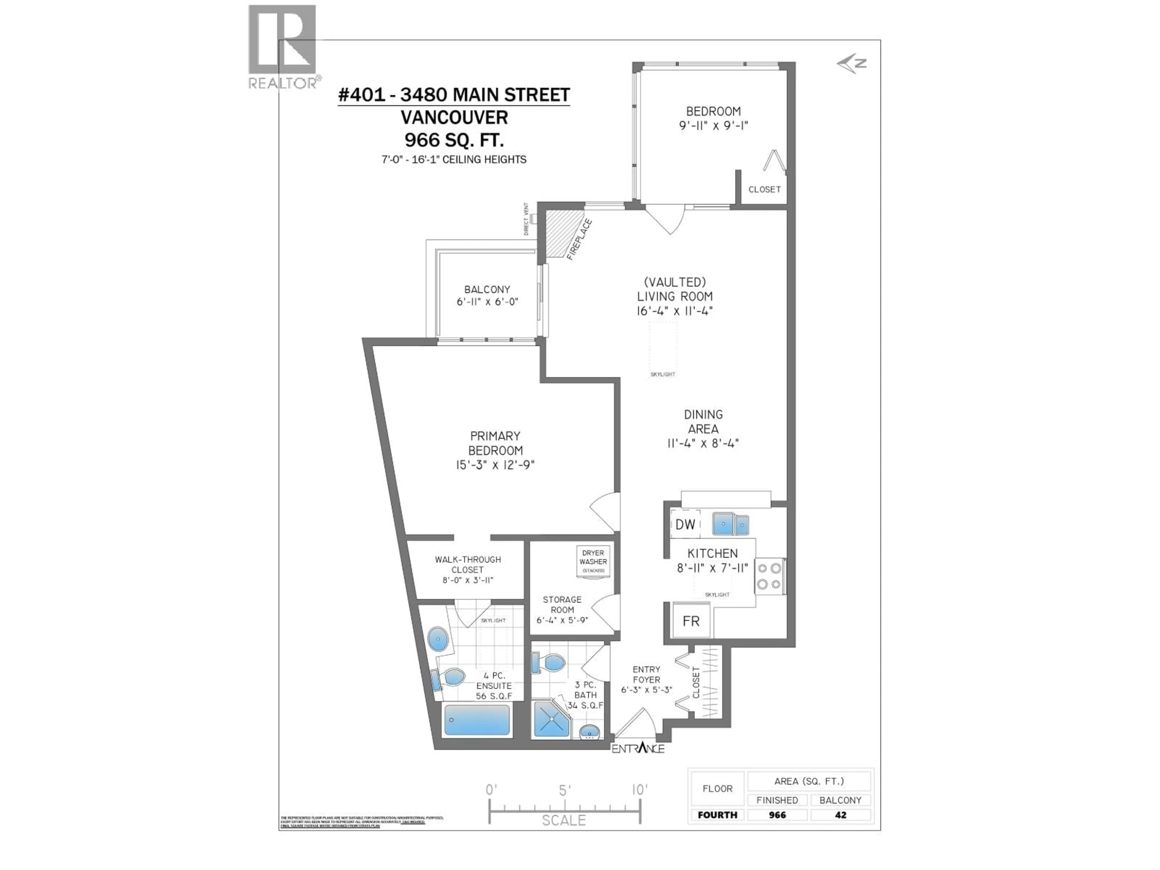 Floor plan for 401 - 3480 MAIN STREET, Vancouver British Columbia V5V3N2