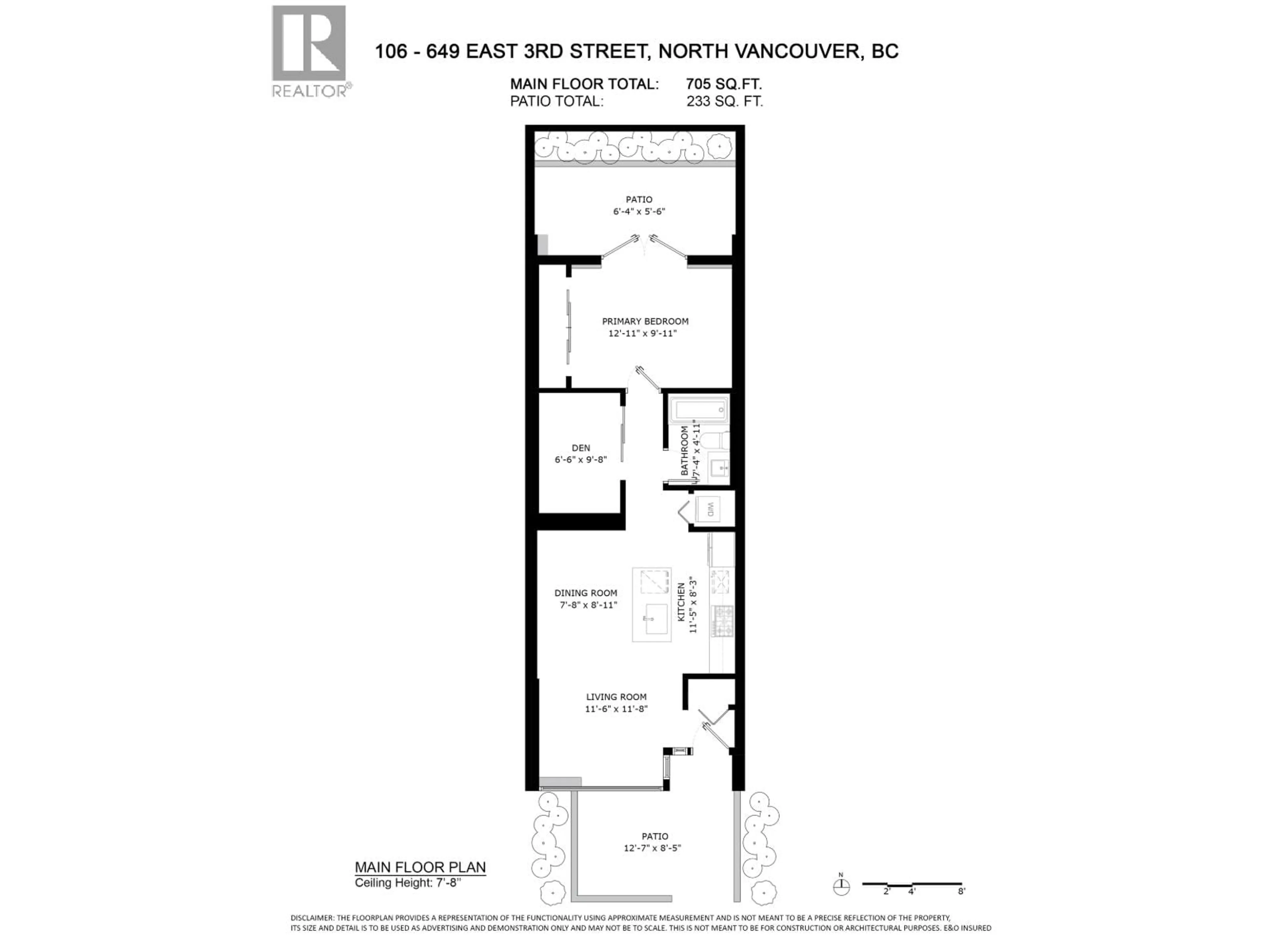 Floor plan for 106 - 649 3RD STREET, North Vancouver British Columbia V7L1G6