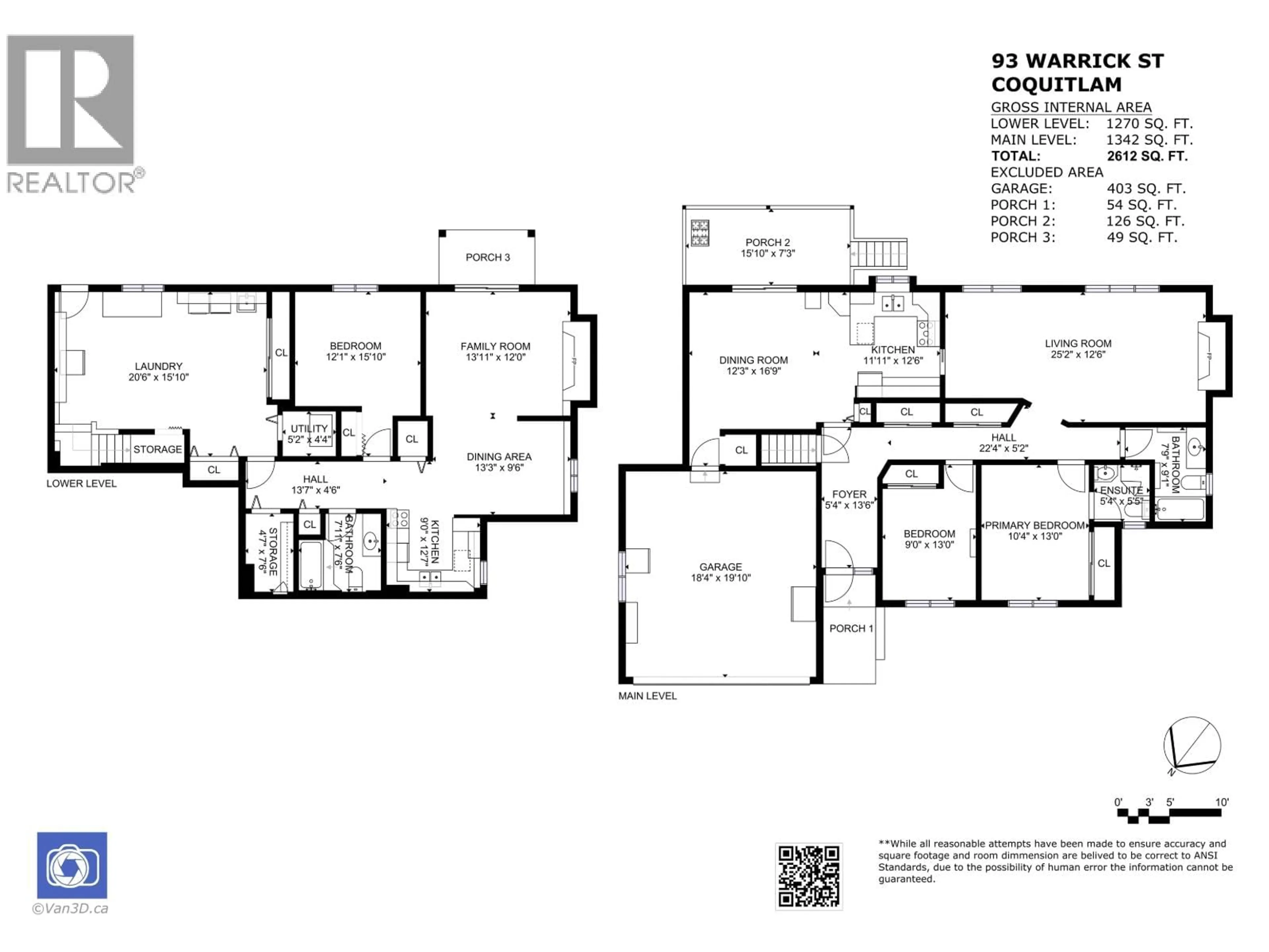 Floor plan for 93 WARRICK STREET, Coquitlam British Columbia V3K5L3