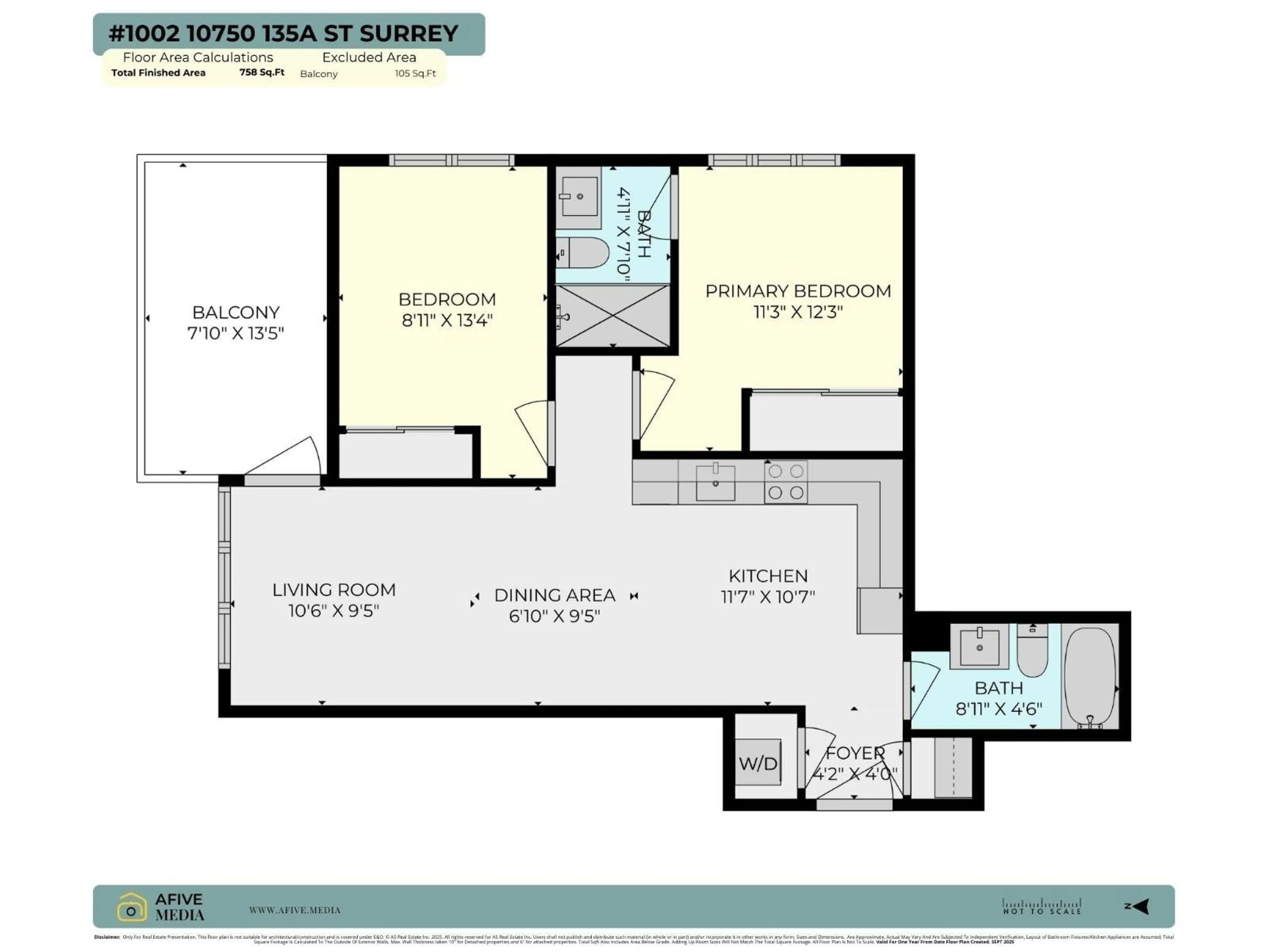Floor plan for 1002 - 10750 135A, Surrey British Columbia V3T0V4