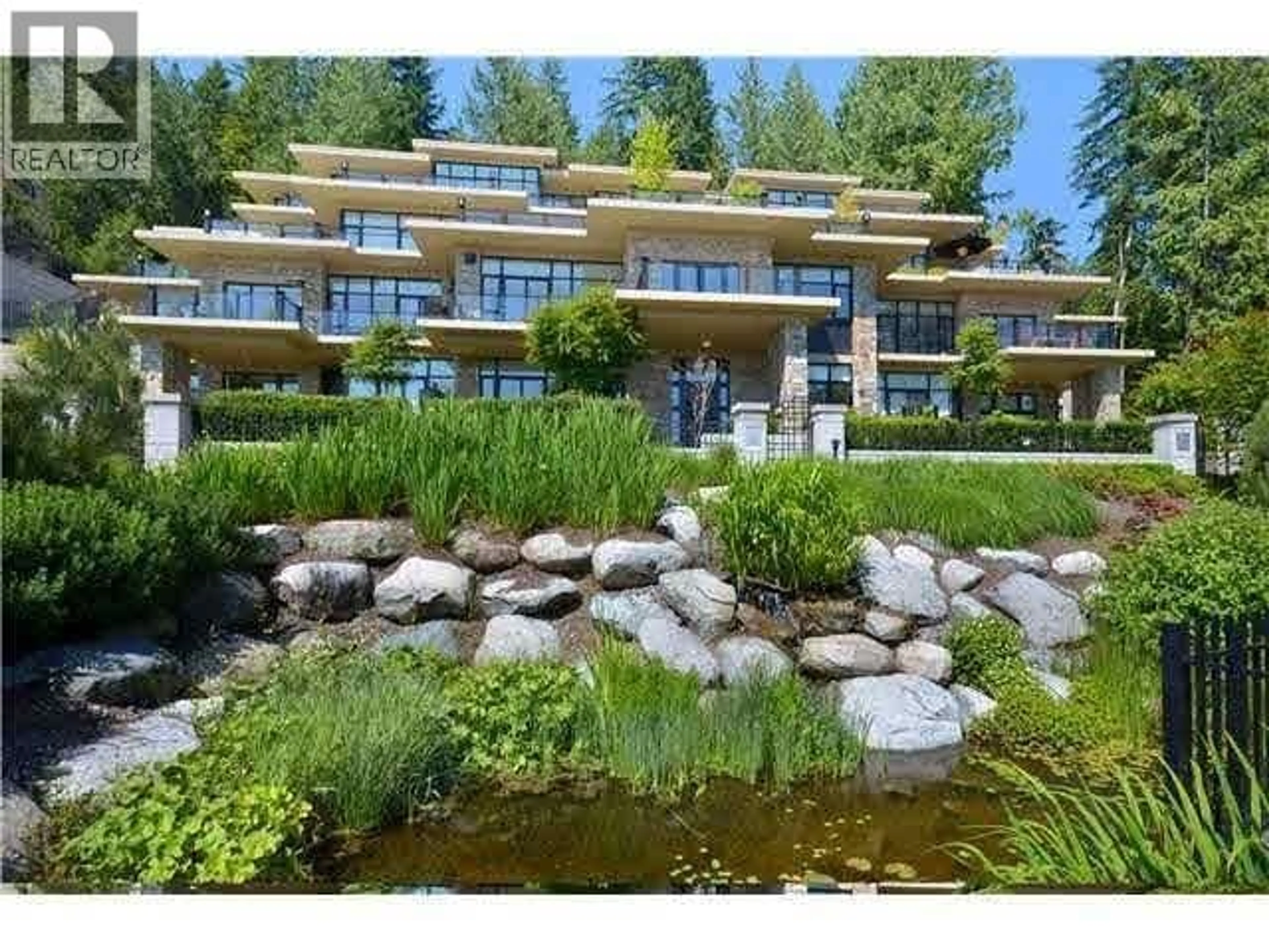 A pic from outside/outdoor area/front of a property/back of a property/a pic from drone, water/lake/river/ocean view for 103 - 2235 TWIN CREEK PLACE, West Vancouver British Columbia V7S3K4