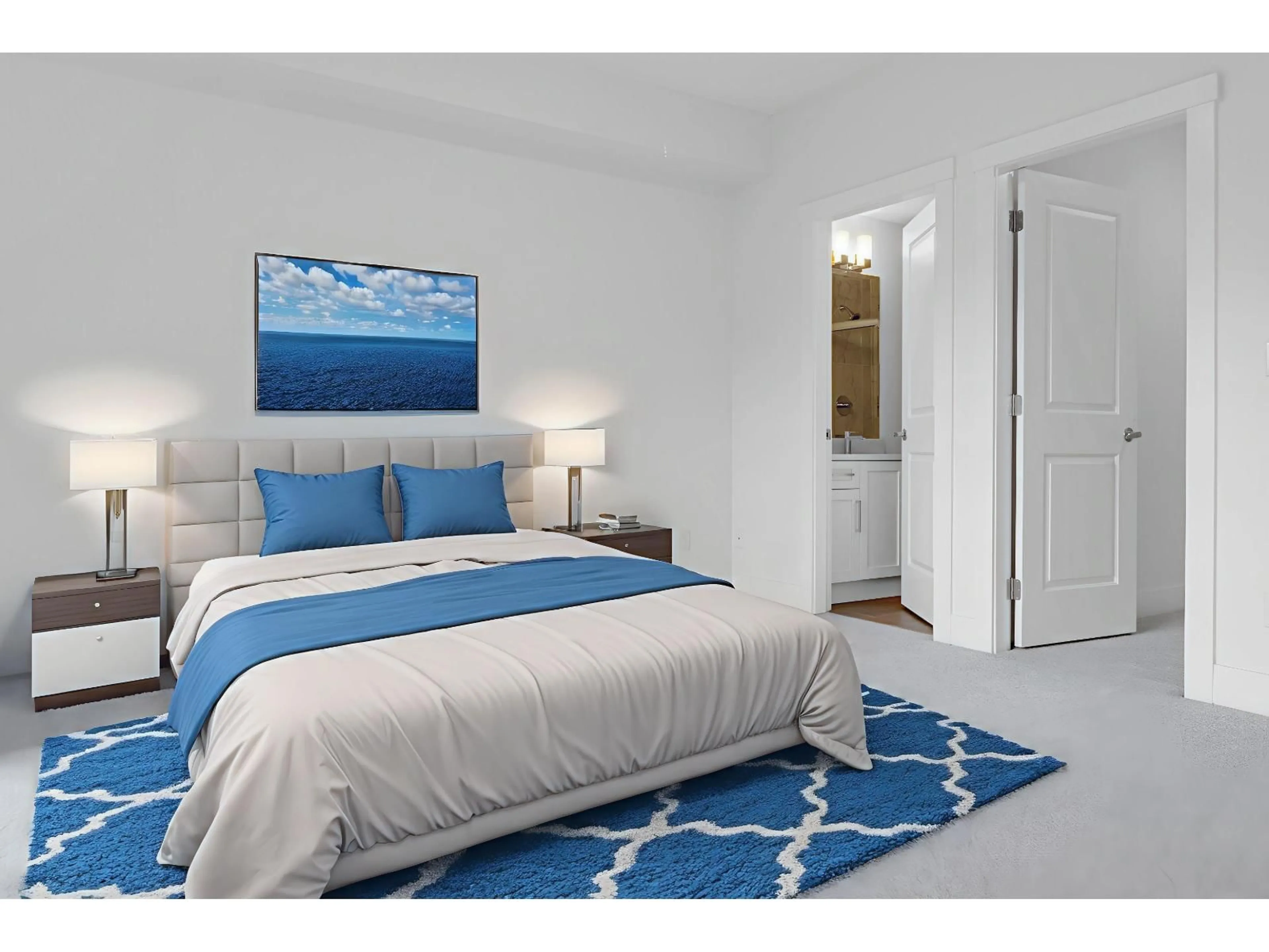 Bedroom with bed, carpet floor for 204 - 9983 BARNSTON EAST, Surrey British Columbia V4N6T3