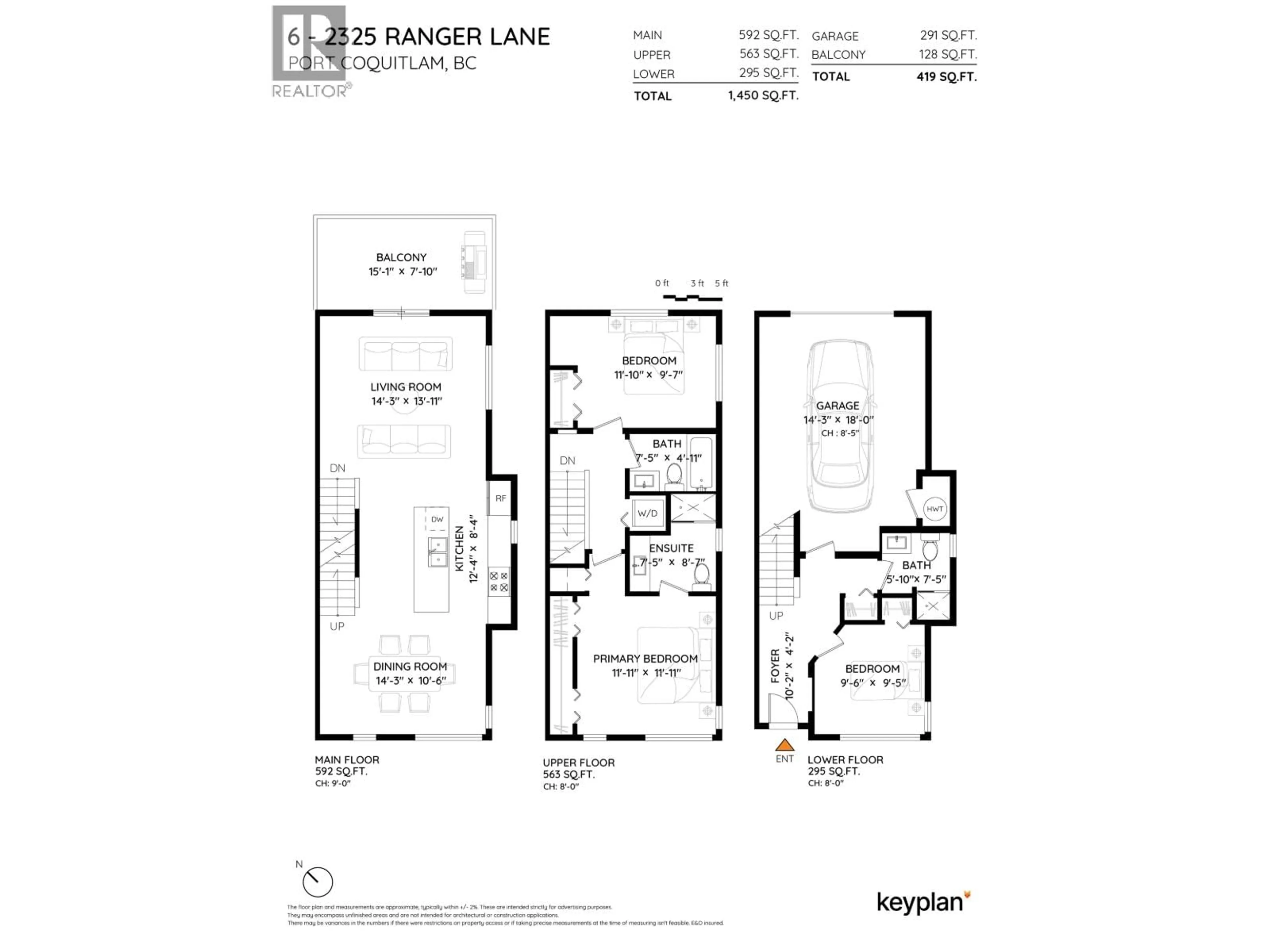 Floor plan for 6 - 2325 RANGER LANE, Port Coquitlam British Columbia V3B0K7