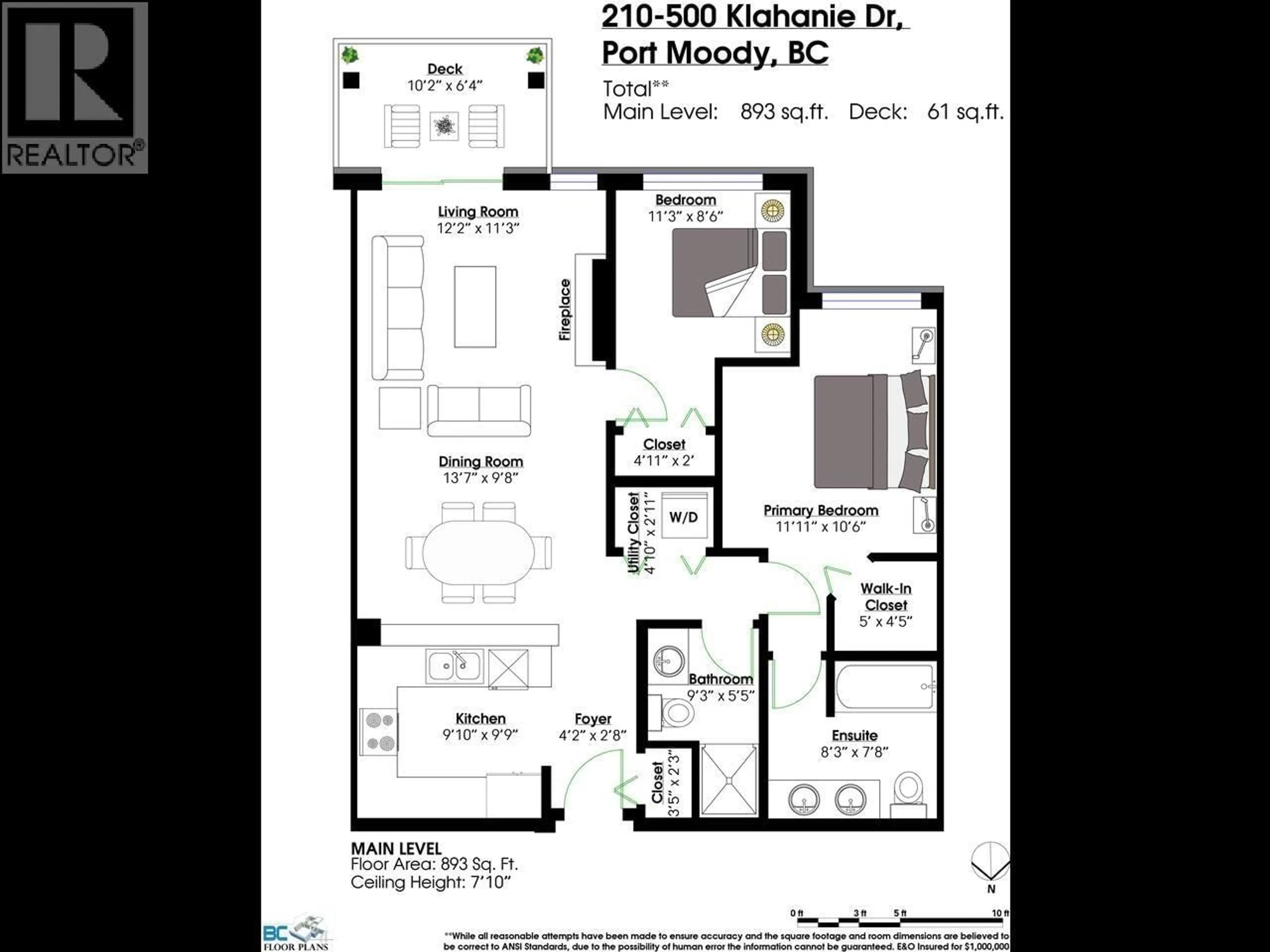 Floor plan for 210 - 500 KLAHANIE DRIVE, Port Moody British Columbia V3H5L1