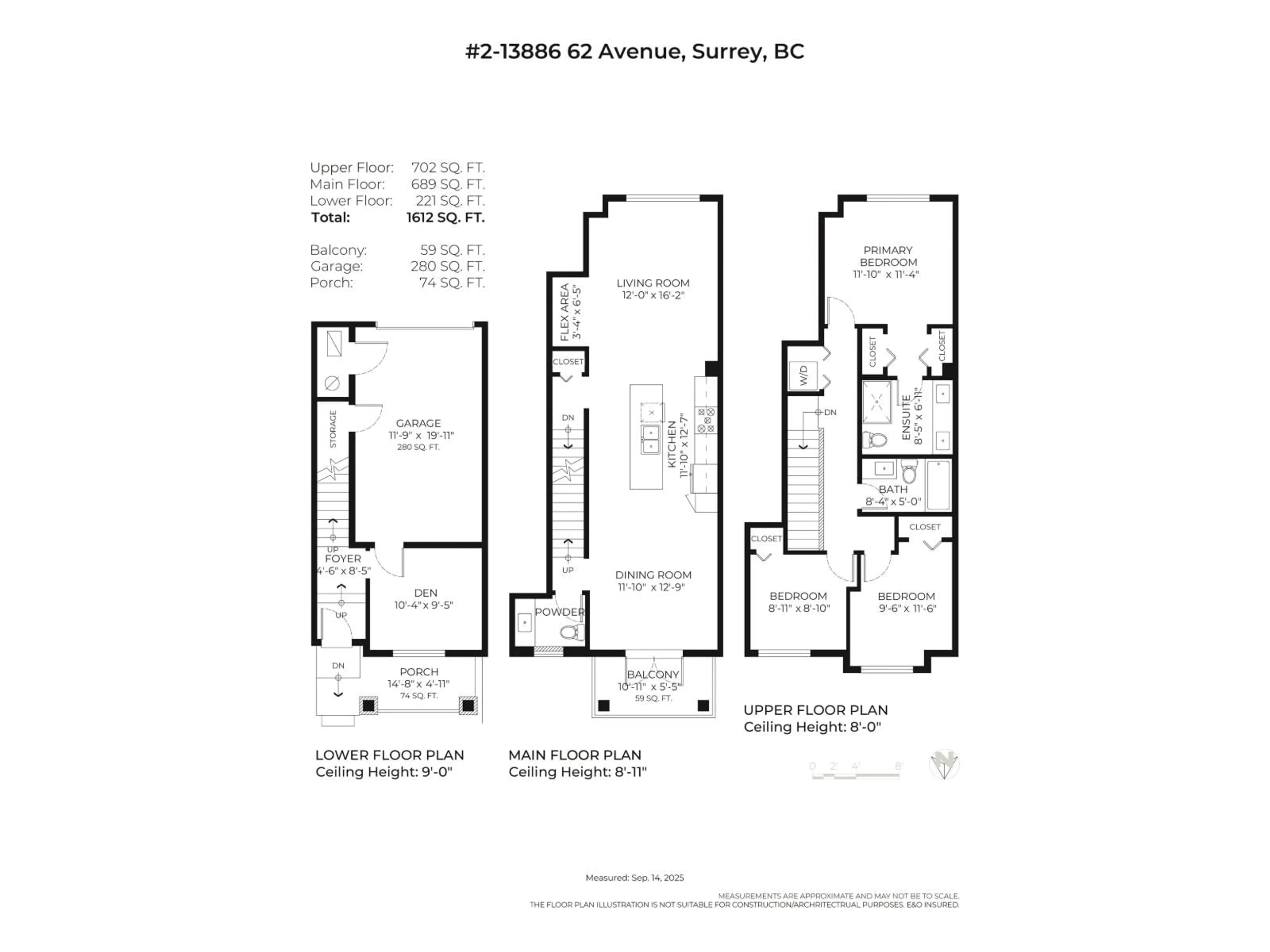 Floor plan for 2 - 13886 62, Surrey British Columbia V3X0G2