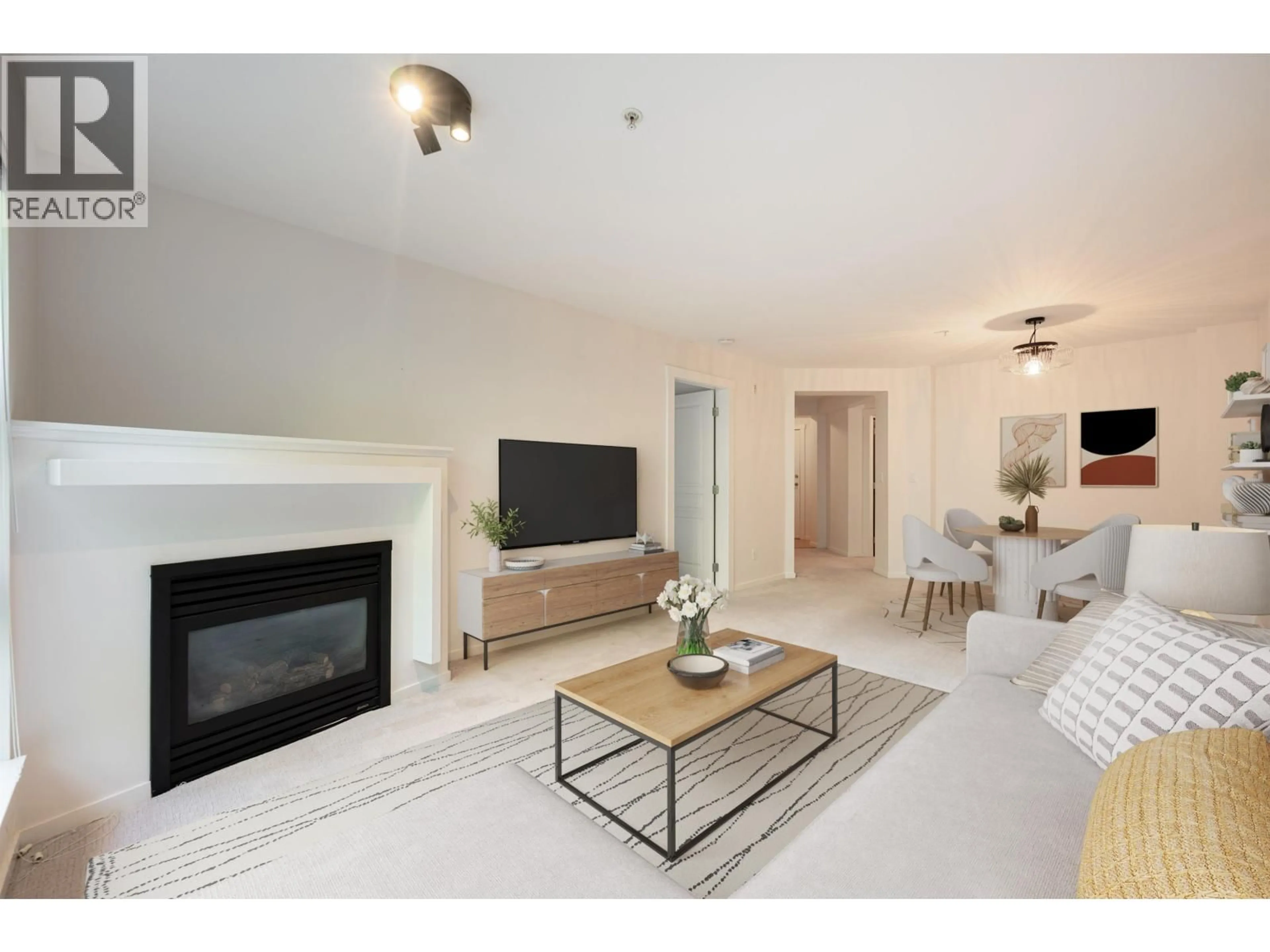 Living room with furniture, unknown for 203 - 9329 UNIVERSITY CRESCENT, Burnaby British Columbia V5A4Y4