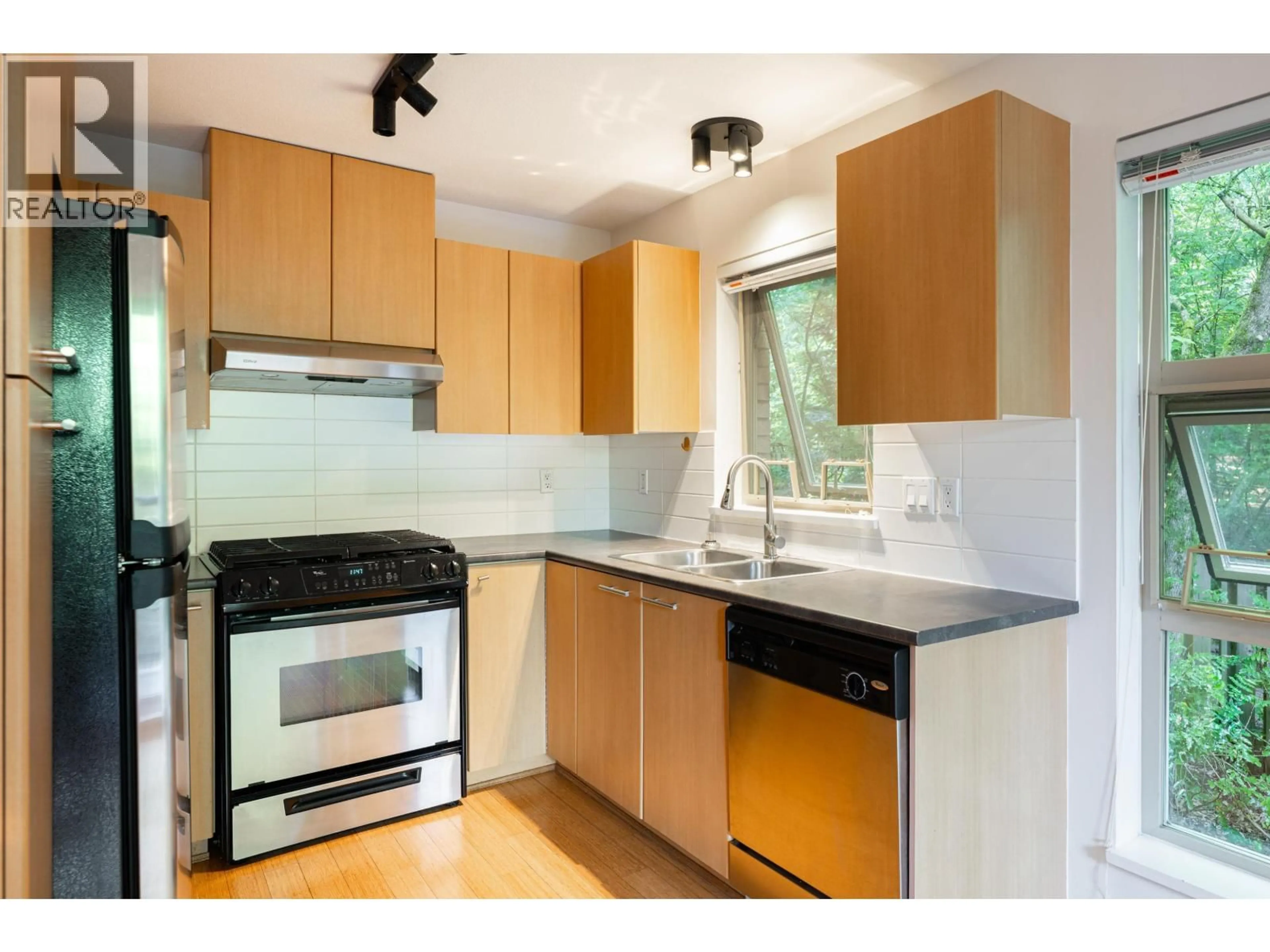 Standard kitchen, wood/laminate floor for 203 - 9329 UNIVERSITY CRESCENT, Burnaby British Columbia V5A4Y4