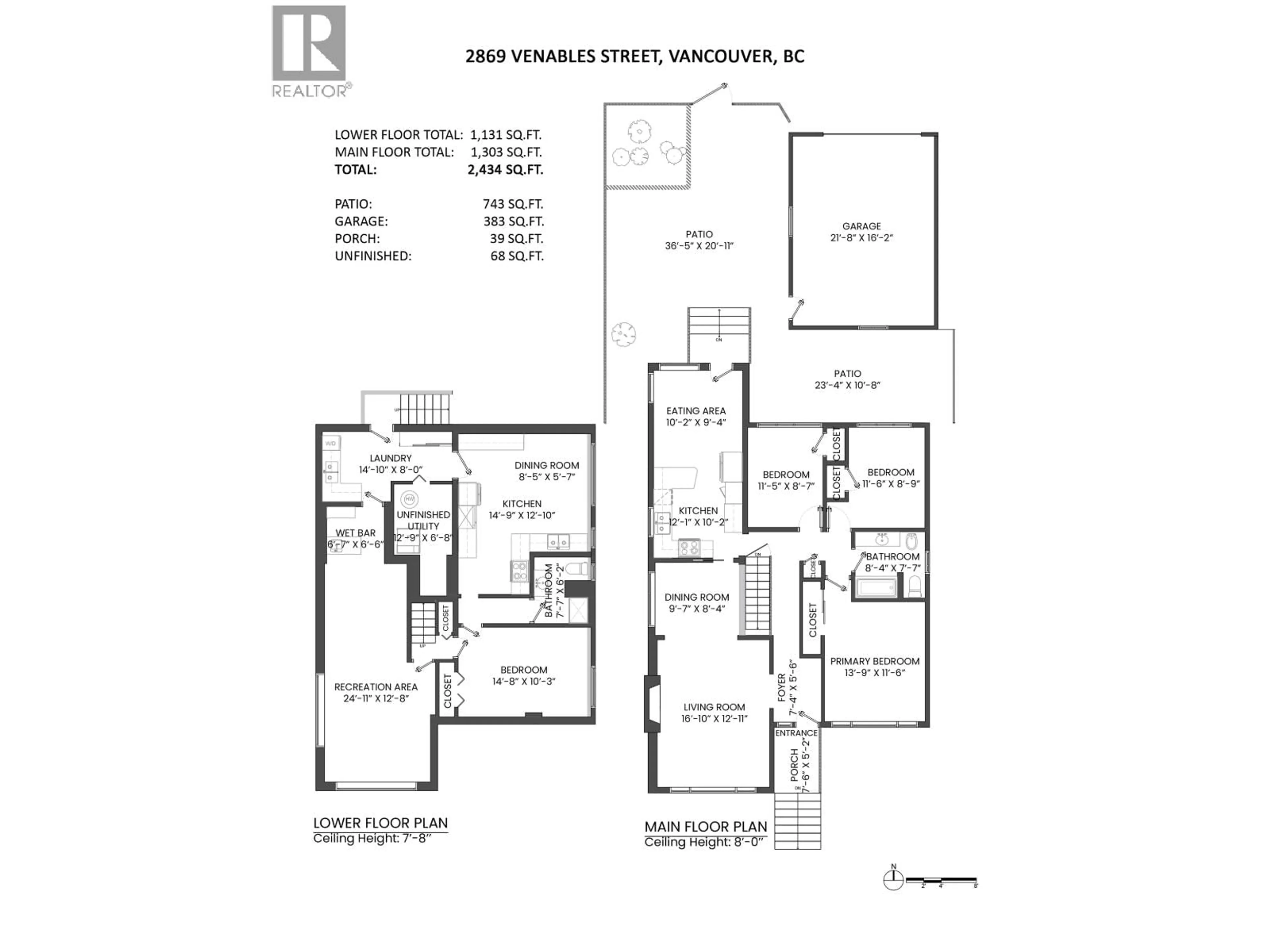 Floor plan for 2869 VENABLES STREET, Vancouver British Columbia V5K2R7