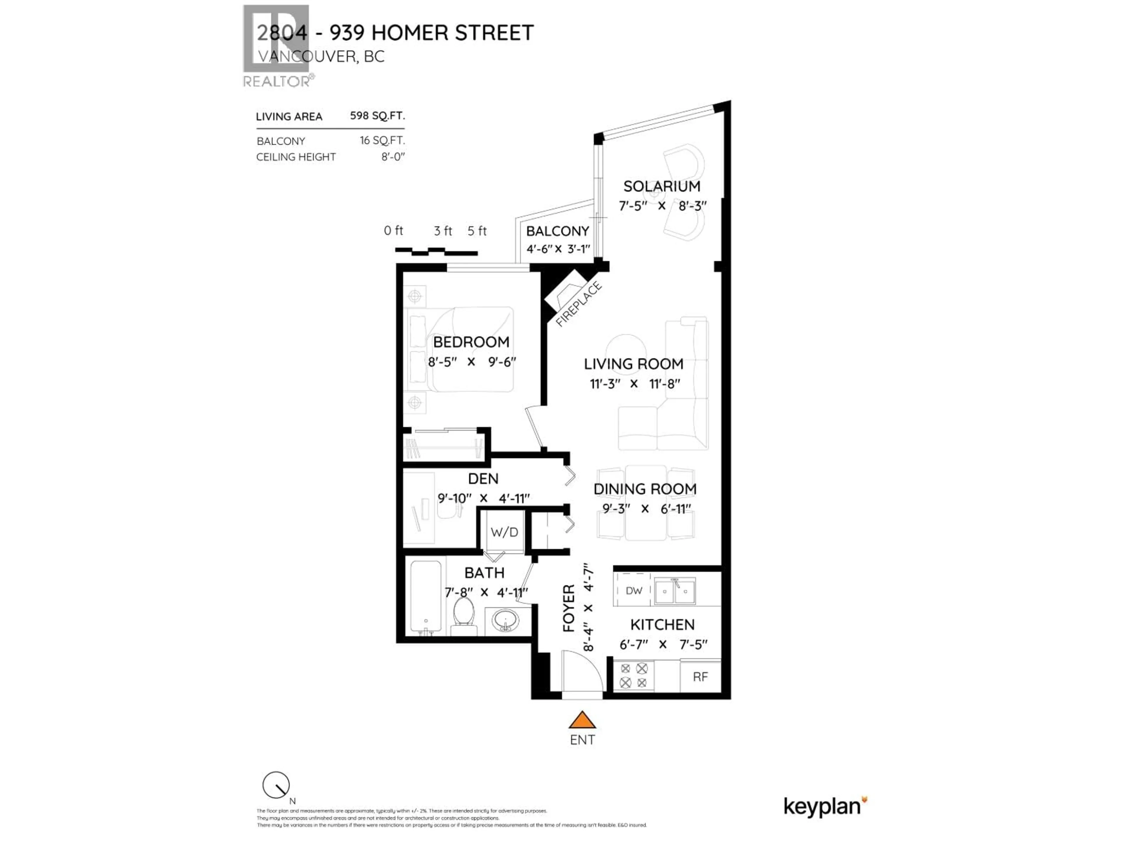 Floor plan for 2408 - 939 HOMER STREET, Vancouver British Columbia V6B2W6