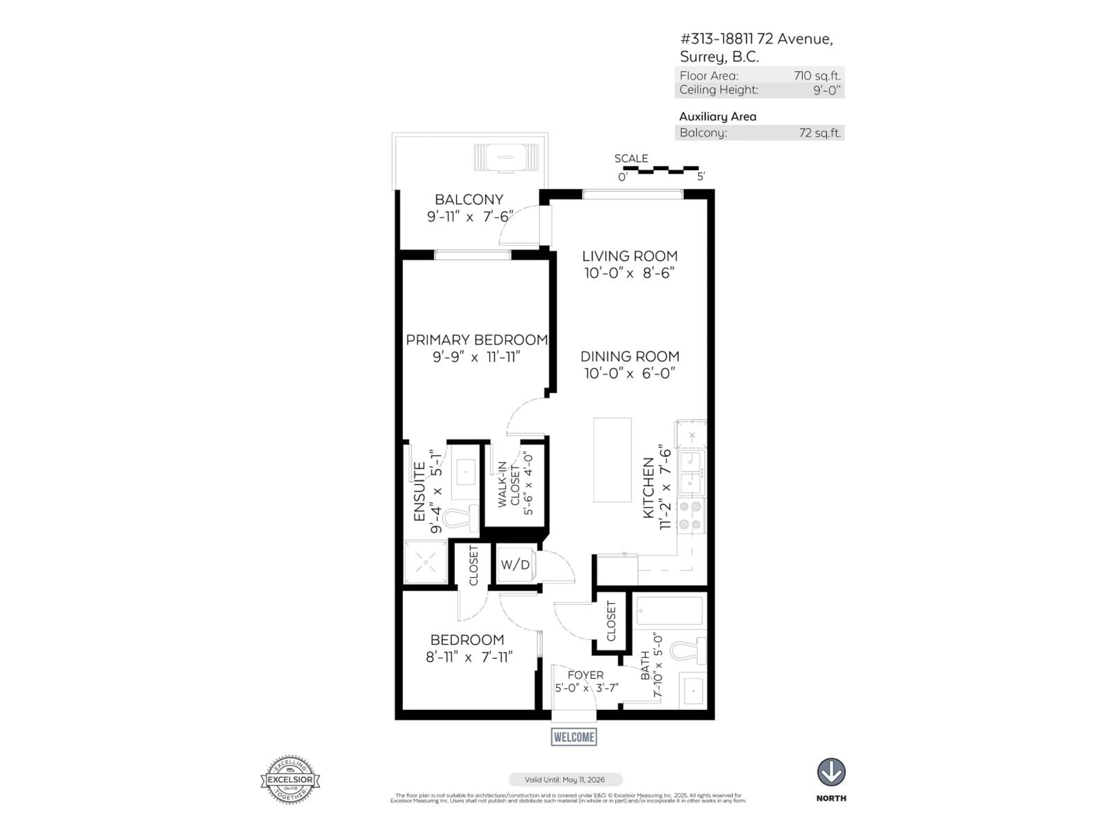 Floor plan for 313 - 18811 72, Surrey British Columbia V4N6W7
