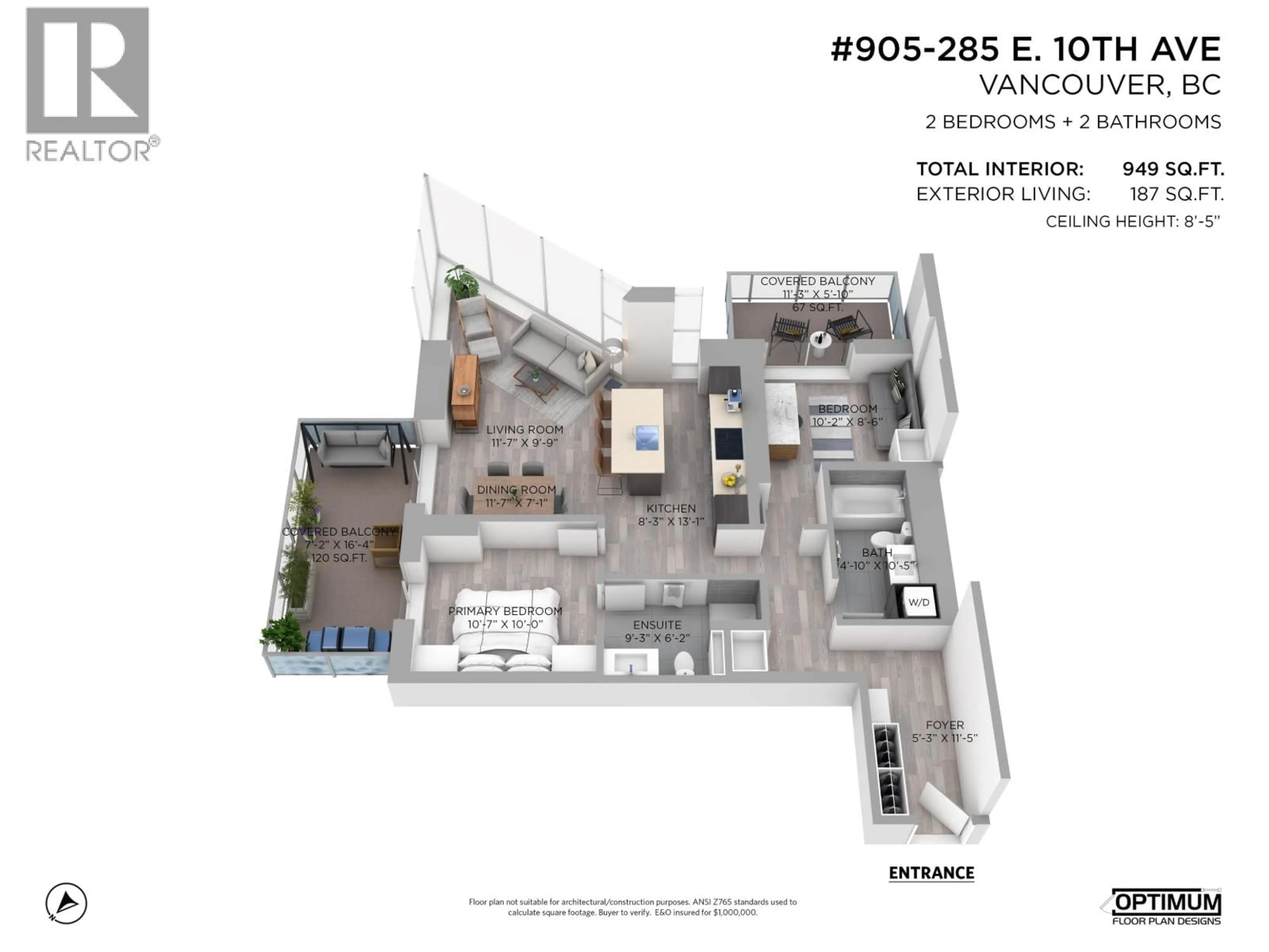 Floor plan for 905 - 285 10TH AVENUE, Vancouver British Columbia V5Y0H6