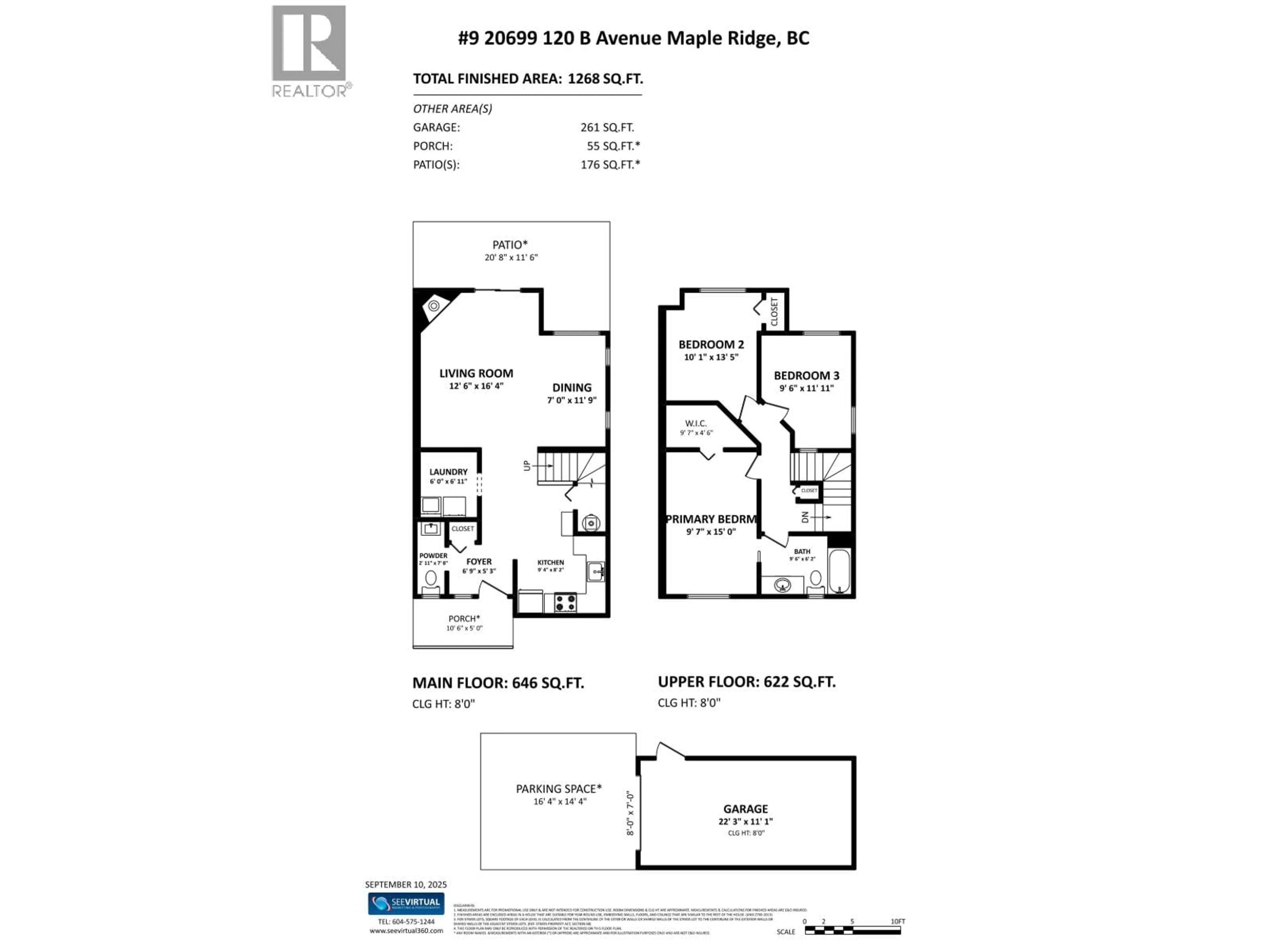 Floor plan for 9 - 20699 120B AVENUE, Maple Ridge British Columbia V2X0A5
