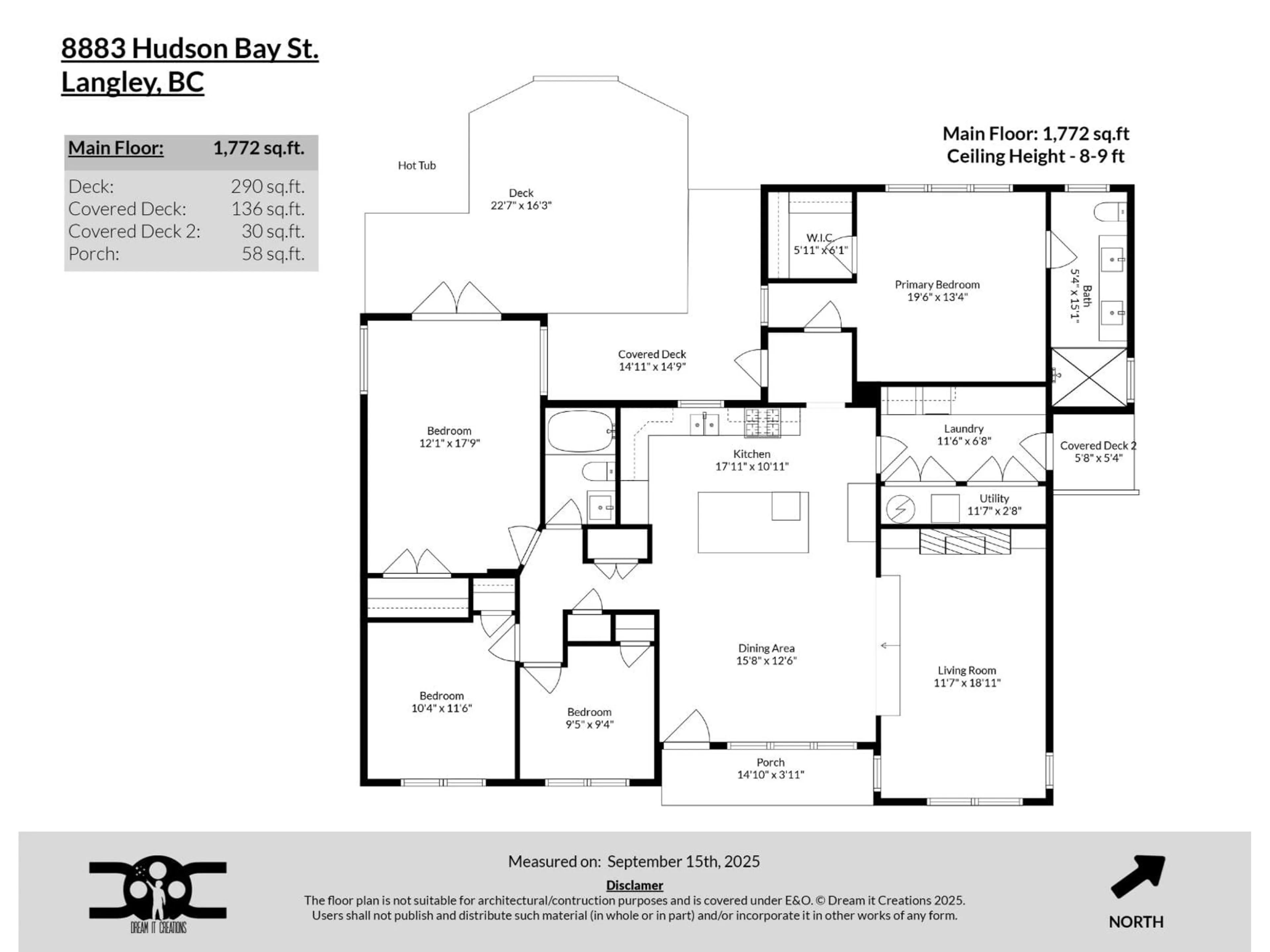 Floor plan for 8883 HUDSON BAY, Langley British Columbia V1M2R6