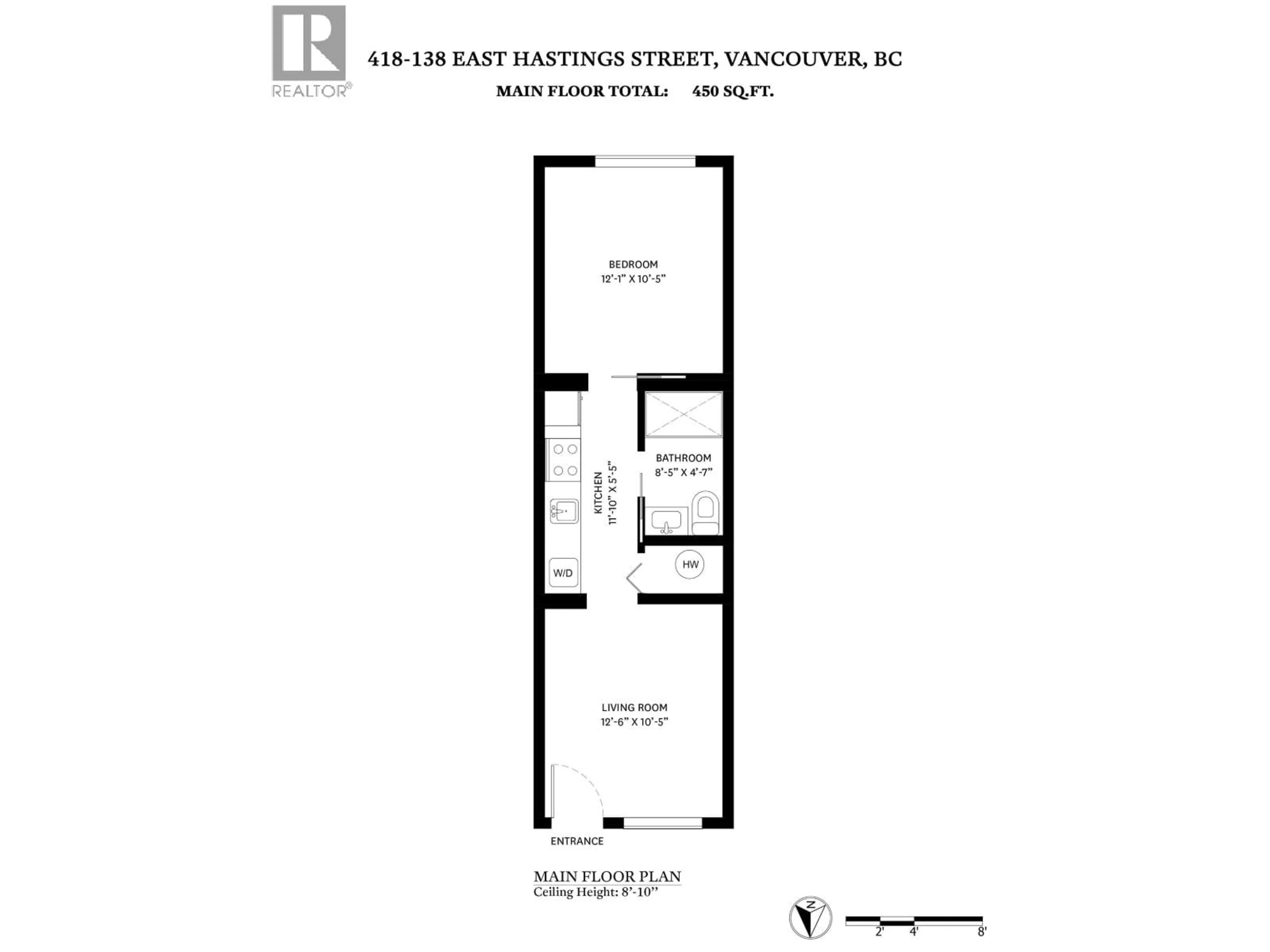Floor plan for 418 - 138 EAST HASTINGS STREET, Vancouver British Columbia V6A1N6