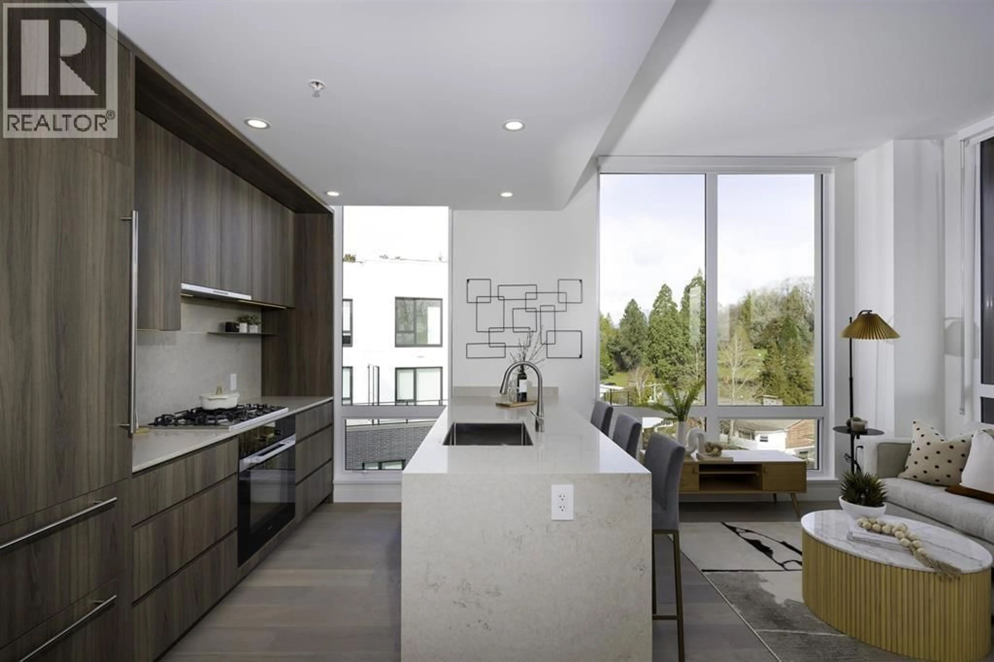 Contemporary kitchen, ceramic/tile floor for 607 - 5212 CAMBIE STREET, Vancouver British Columbia V5Z2Z7