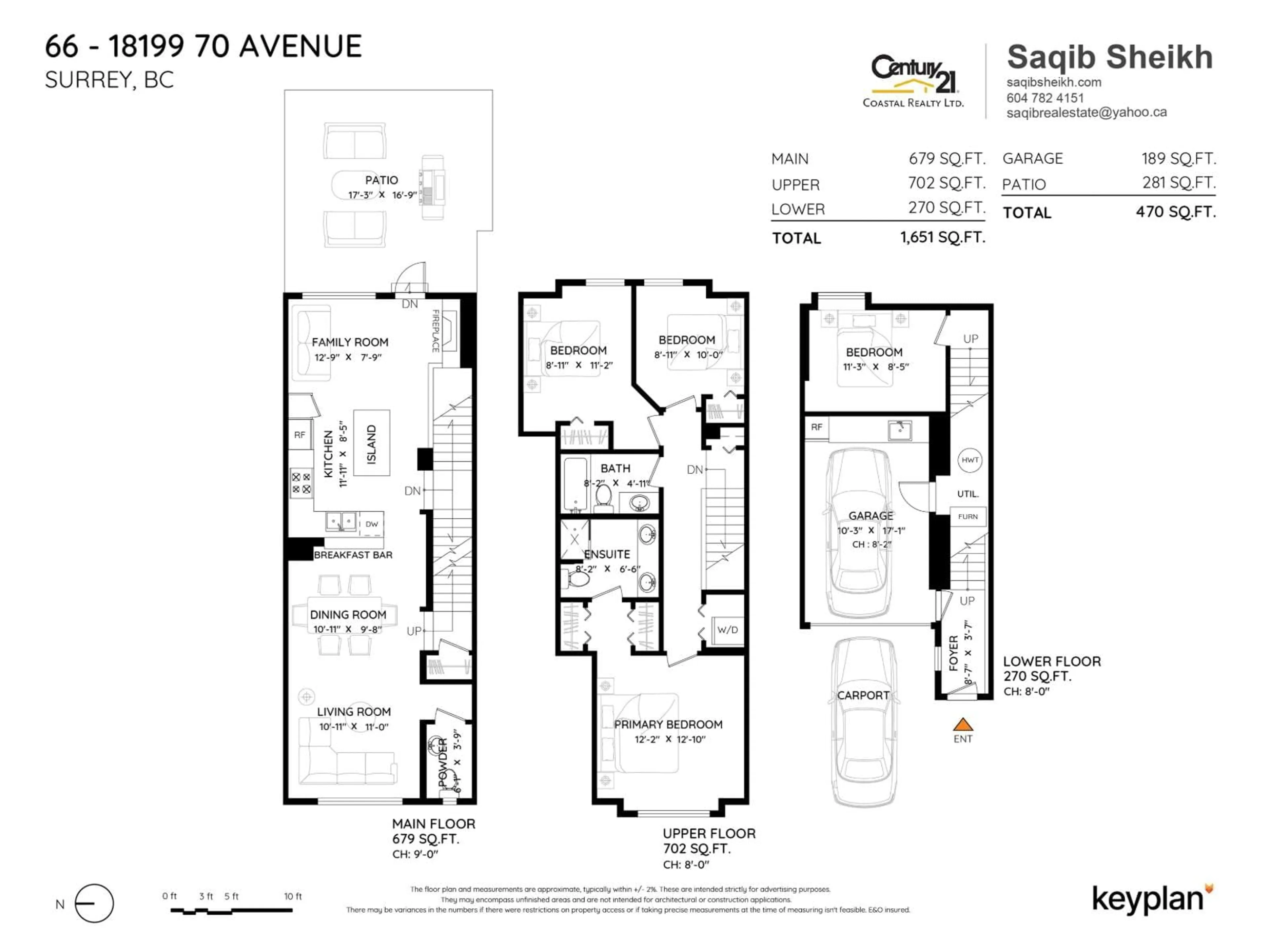 Floor plan for 66 - 18199 70, Surrey British Columbia V3S2N9