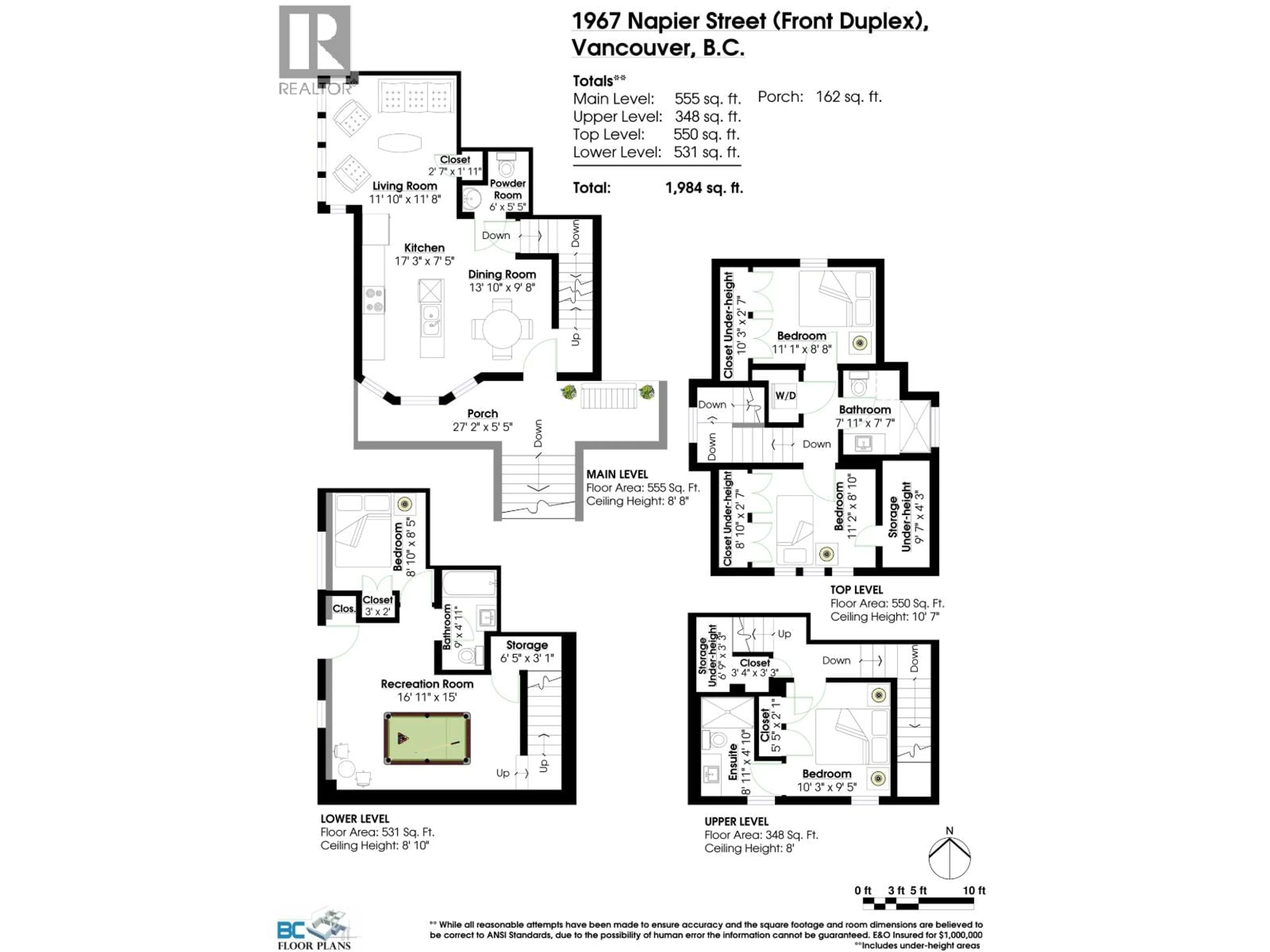Floor plan for 1967 NAPIER STREET, Vancouver British Columbia V5L2N6