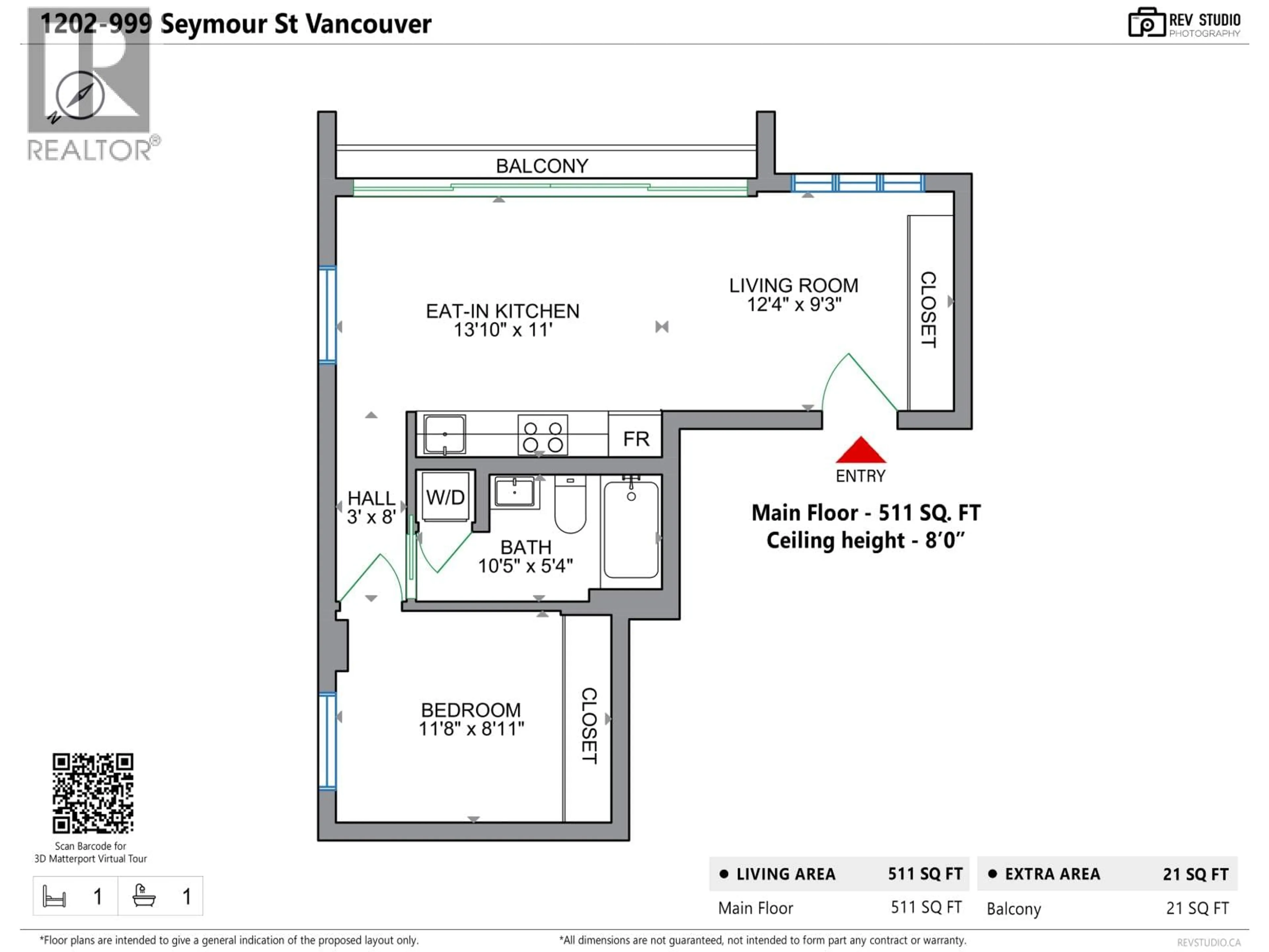 Floor plan for 1202 - 999 SEYMOUR STREET, Vancouver British Columbia V6B0M5