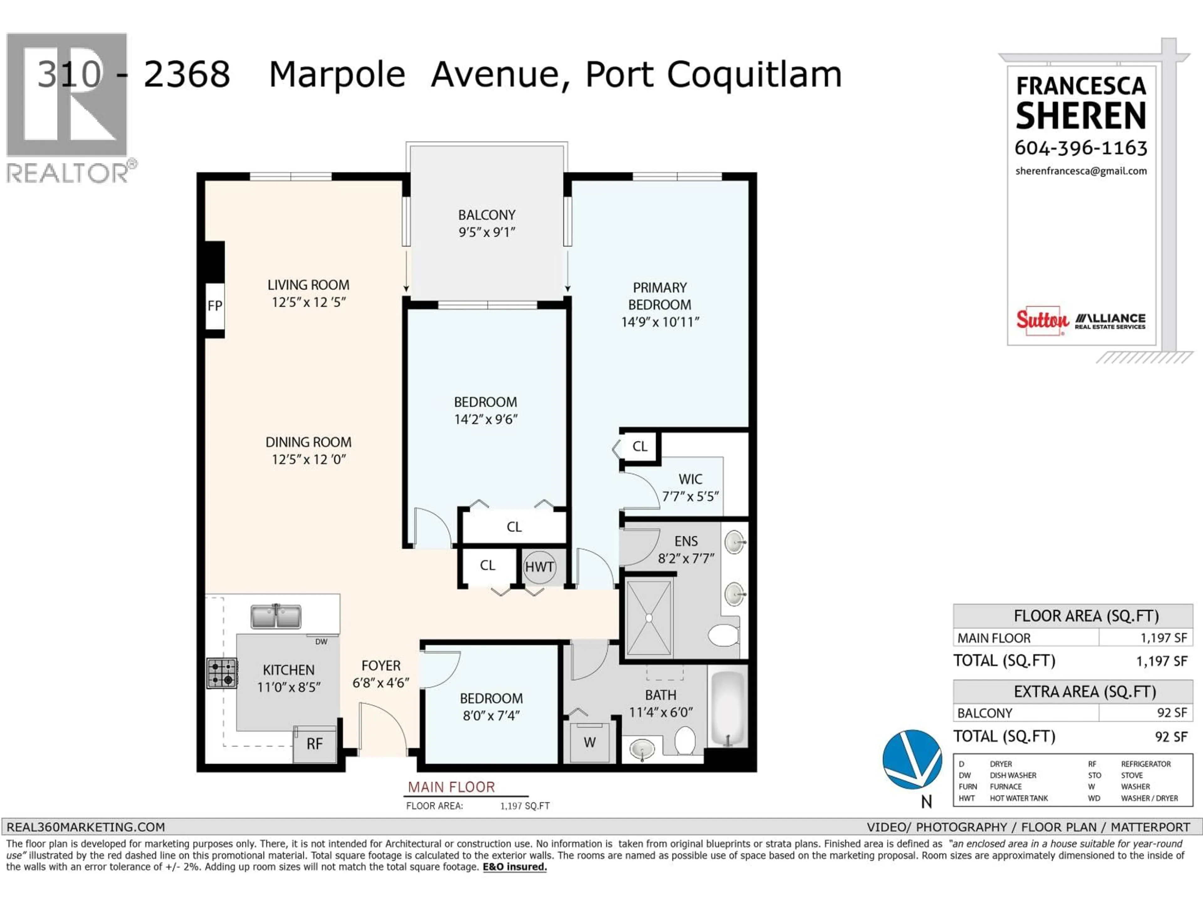 Floor plan for 310 - 2368 MARPOLE AVENUE, Port Coquitlam British Columbia V3C0B4