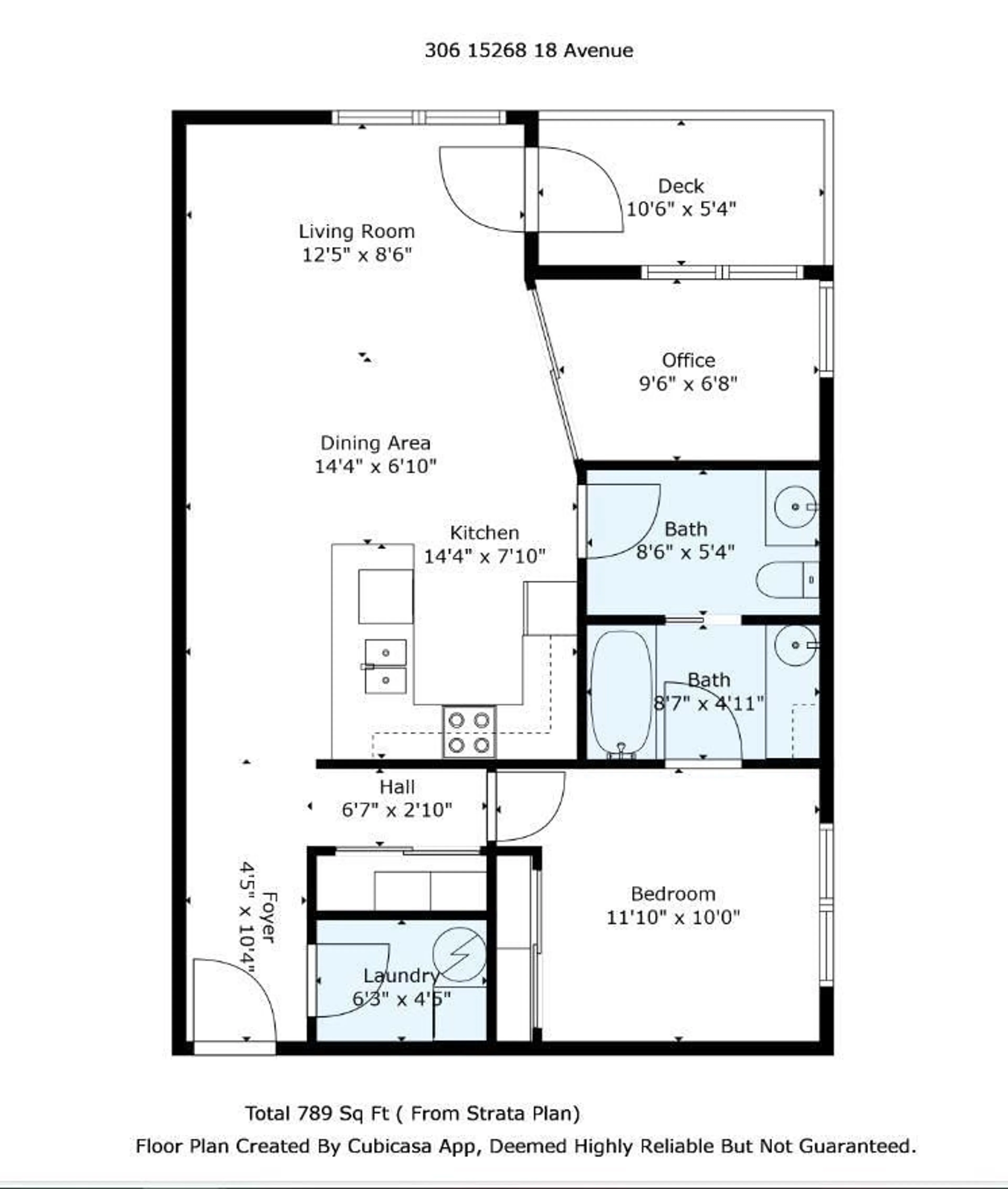 Floor plan for 306 - 15268 18, Surrey British Columbia V4A1W8