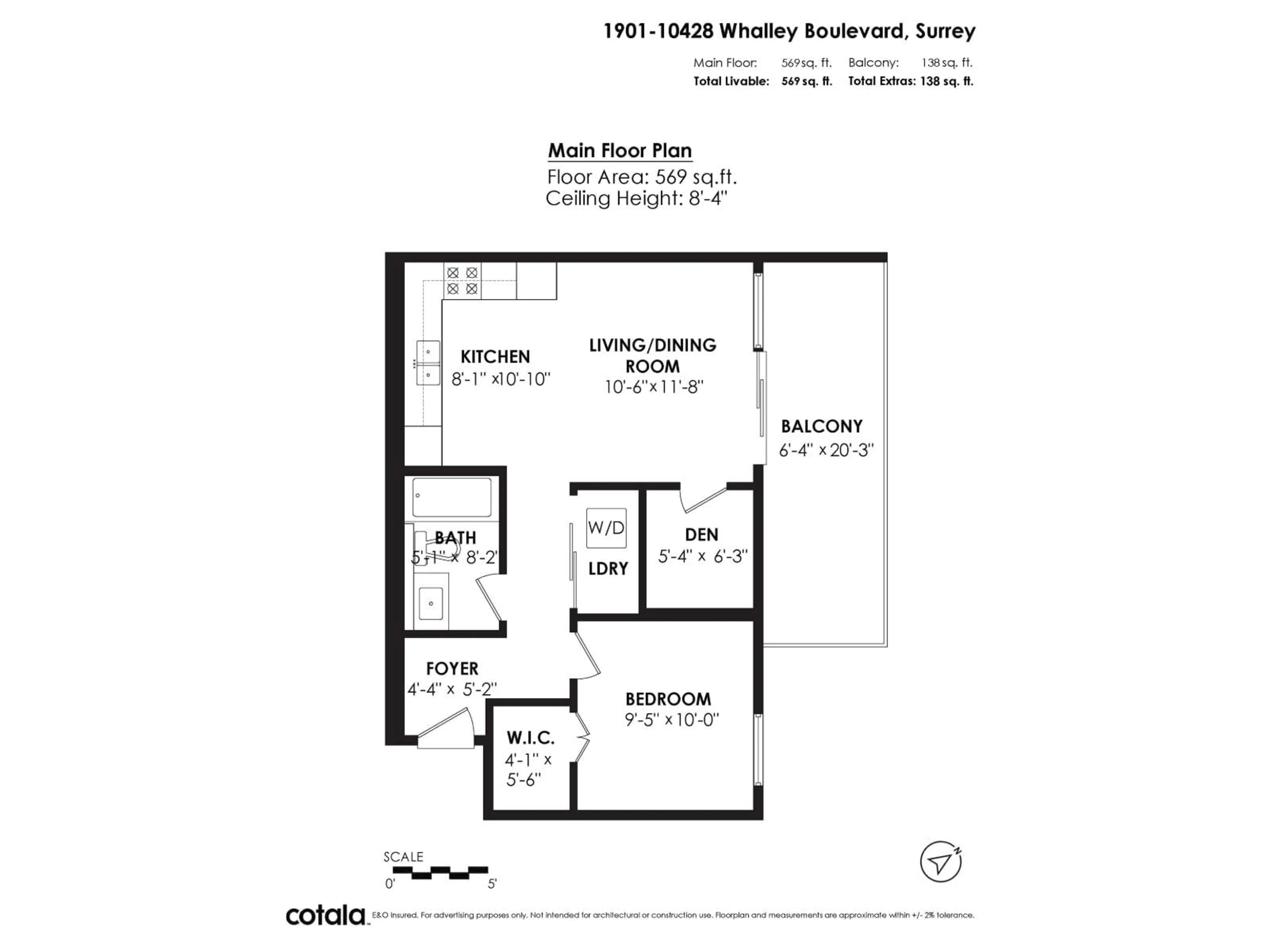 Floor plan for 1901 - 10428 WHALLEY, Surrey British Columbia V3T1W6
