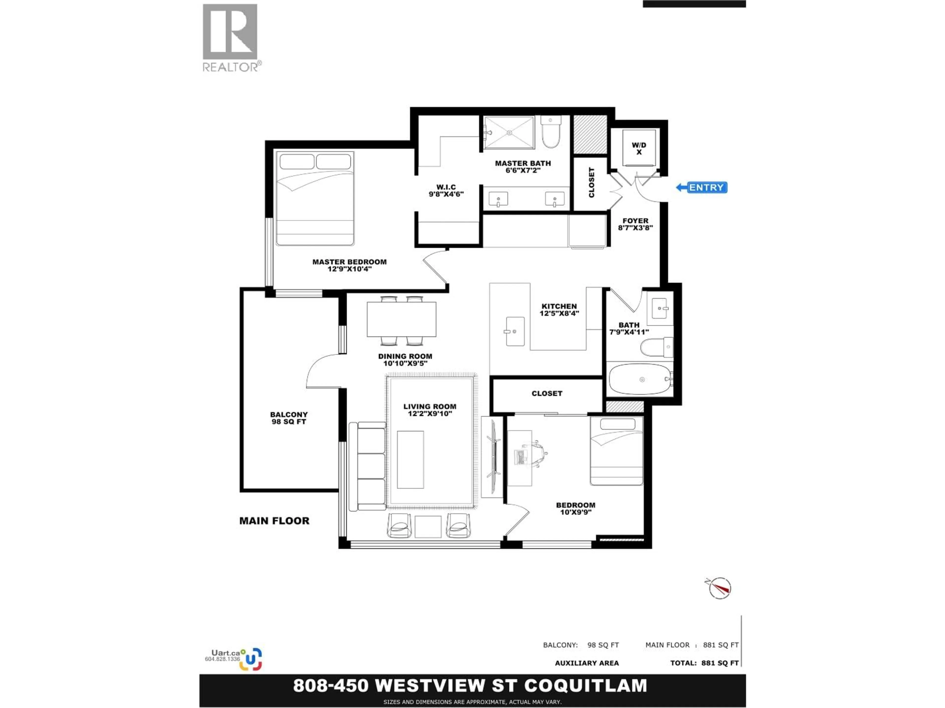 Floor plan for 808 - 450 WESTVIEW STREET, Coquitlam British Columbia V3K6C3