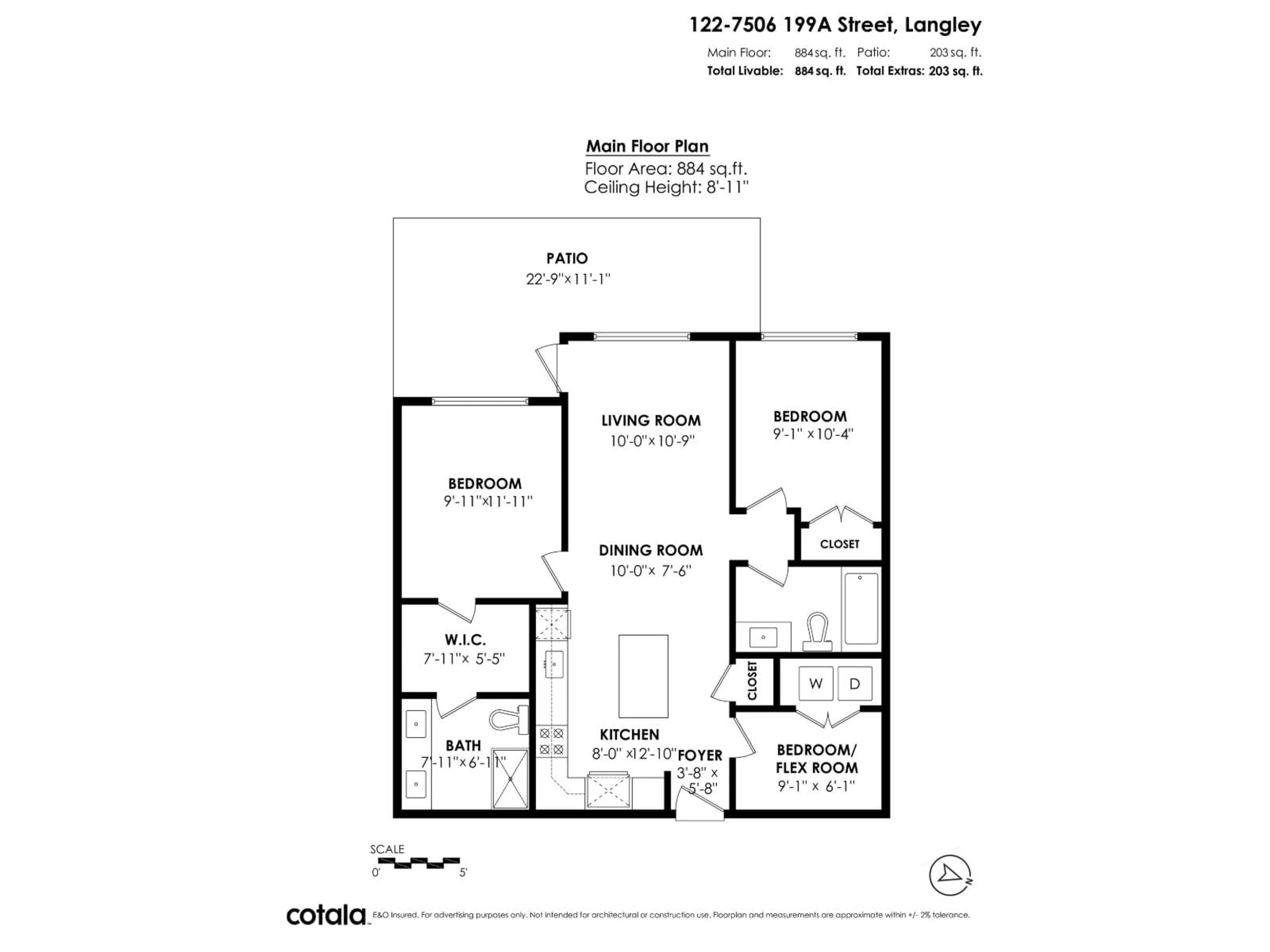 Floor plan for 122 - 7506 199A, Langley British Columbia V2Y3K9