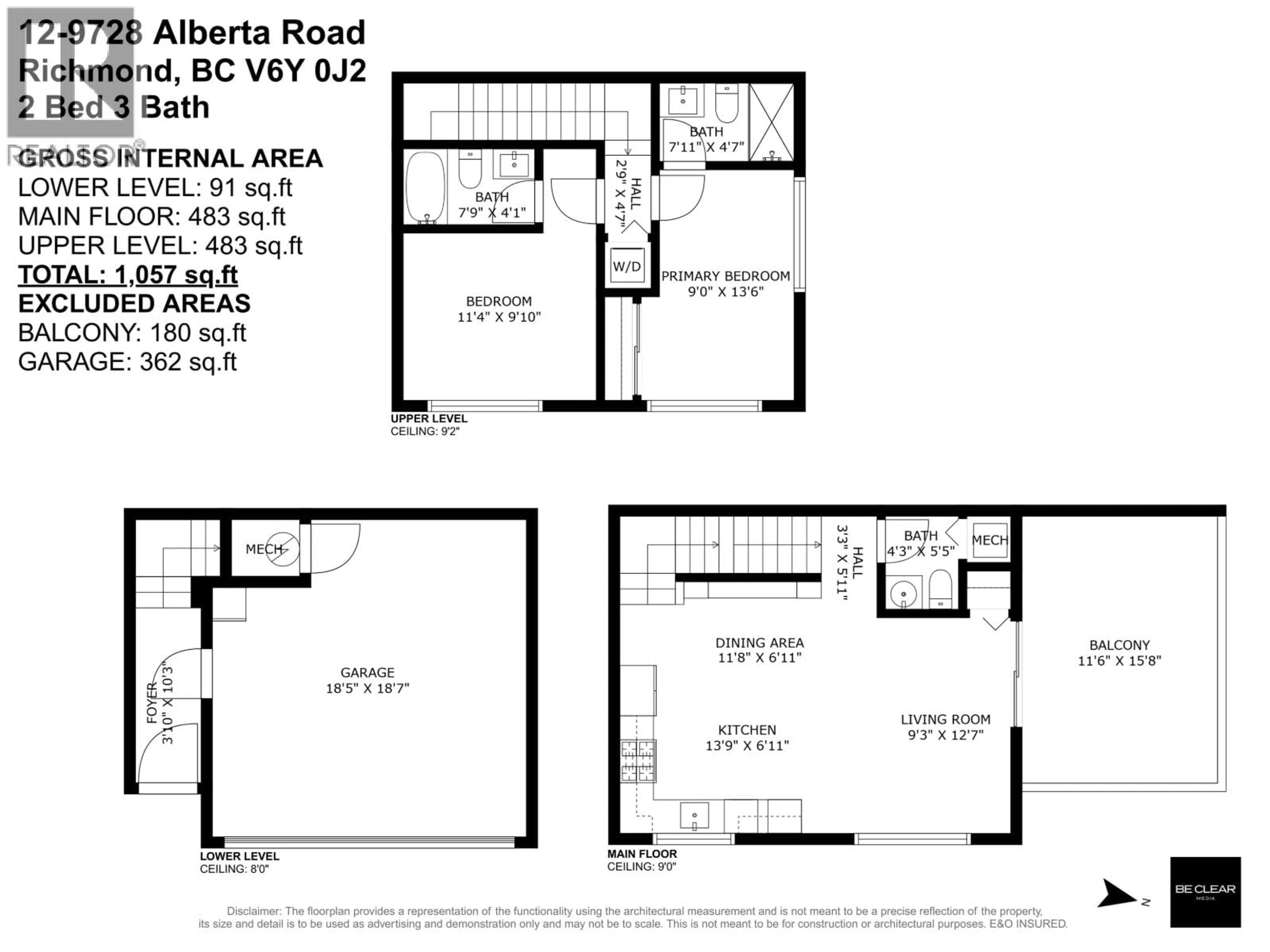 Floor plan for 12 - 9728 ALBERTA ROAD, Richmond British Columbia V6Y0J2