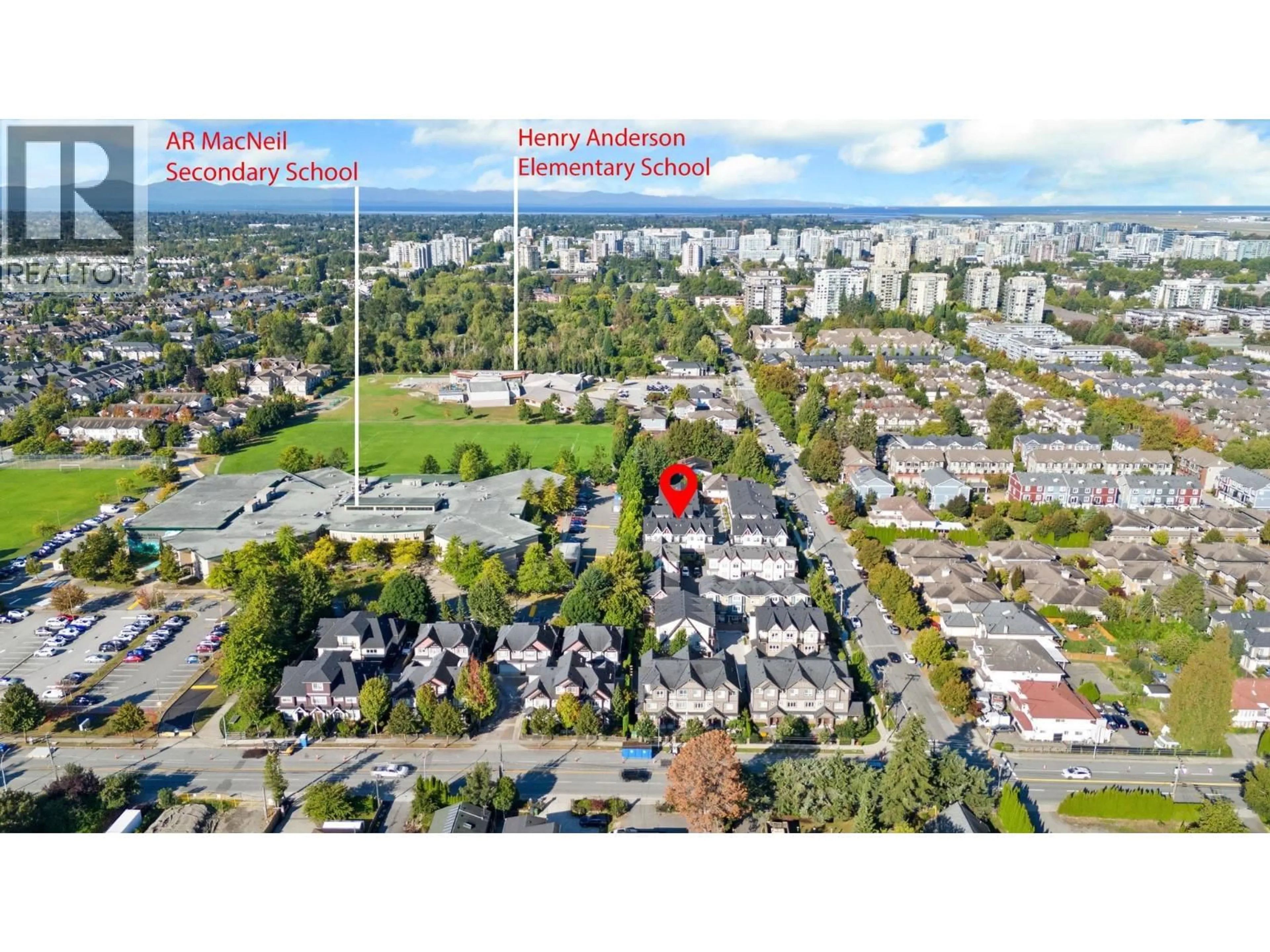 A pic from outside/outdoor area/front of a property/back of a property/a pic from drone, street for 12 - 9728 ALBERTA ROAD, Richmond British Columbia V6Y0J2