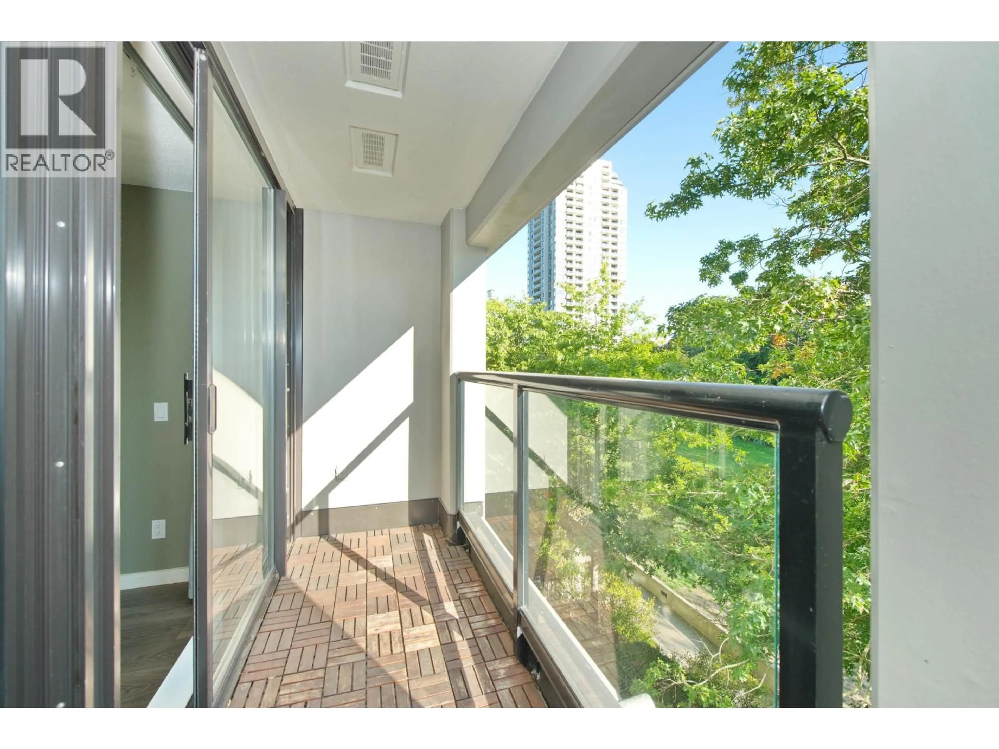 Balcony in the apartment, city buildings view from balcony for 202 - 7108 COLLIER STREET, Burnaby British Columbia V5E0A1