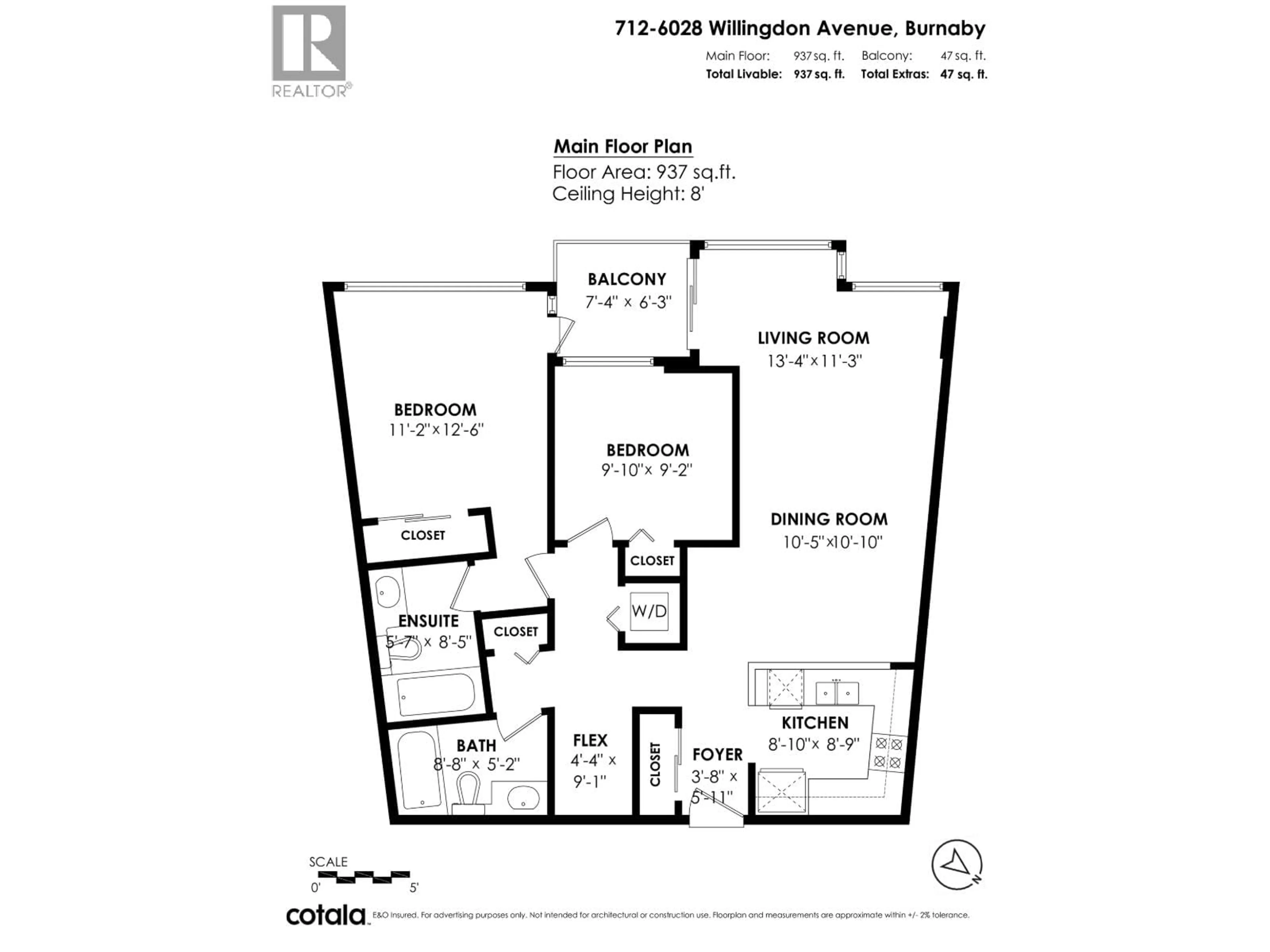 Floor plan for 712 - 6028 WILLINGDON AVENUE, Burnaby British Columbia V5H4V1