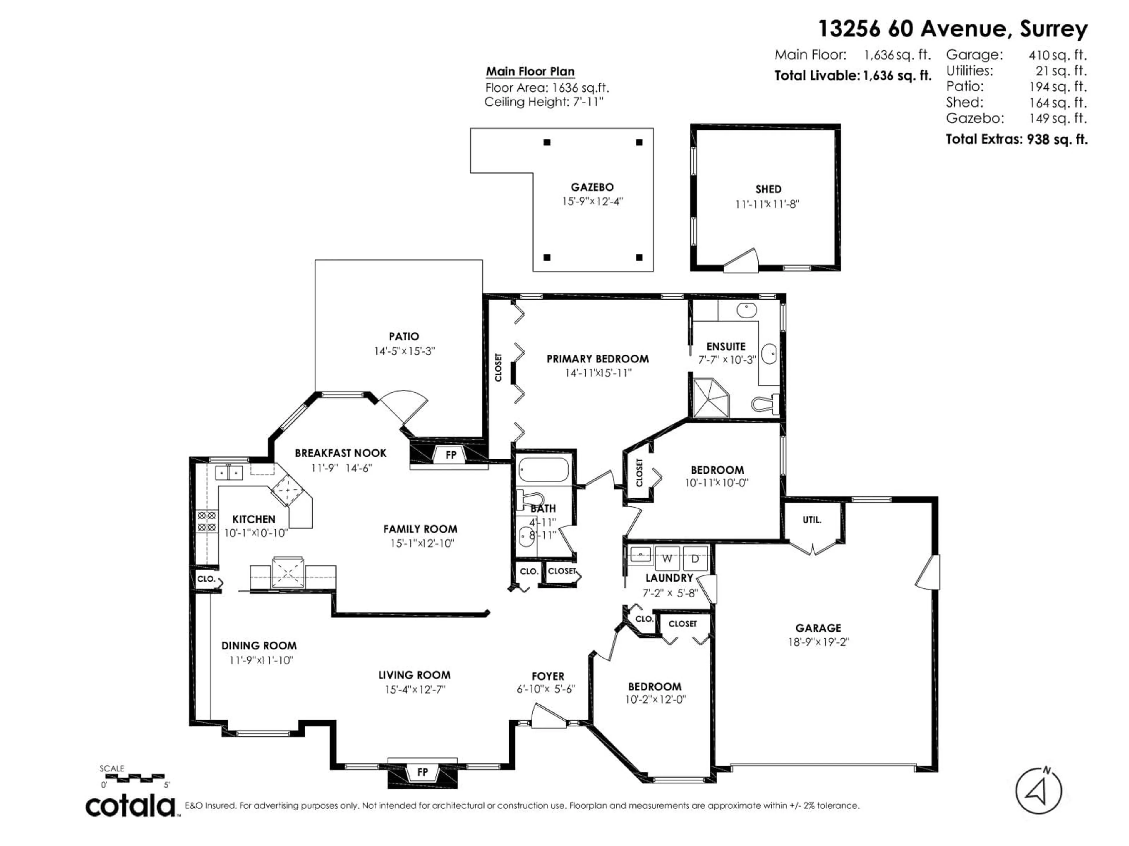 Floor plan for 13256 60, Surrey British Columbia V3X2M2