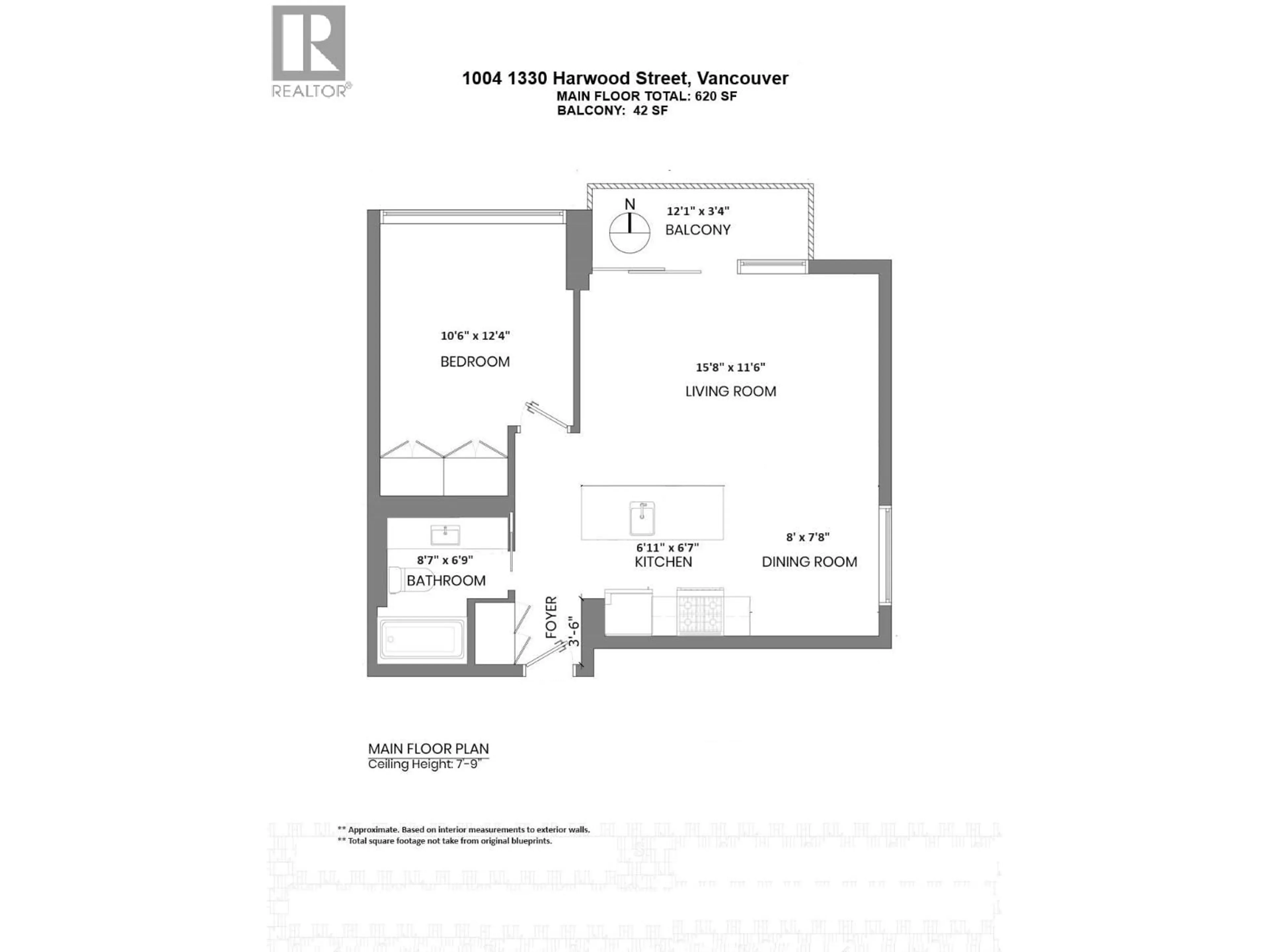 Floor plan for 1004 - 1330 HARWOOD STREET, Vancouver British Columbia V6E1S8